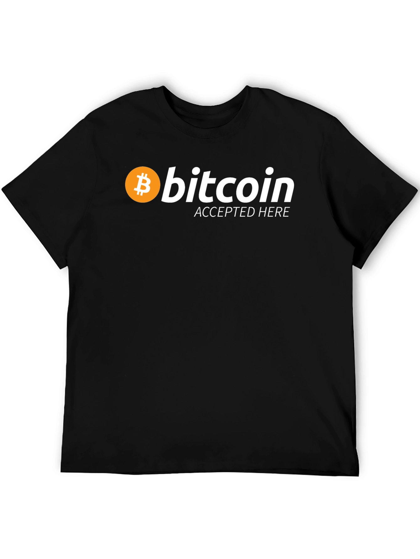 Bitcoin Accepted Here T-Shirt Crypto Currency BTC