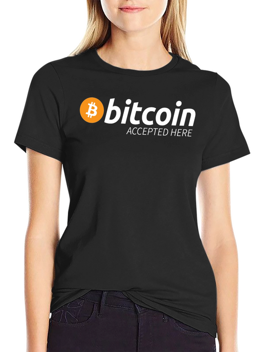 Bitcoin Accepted Here T-Shirt Crypto Currency BTC