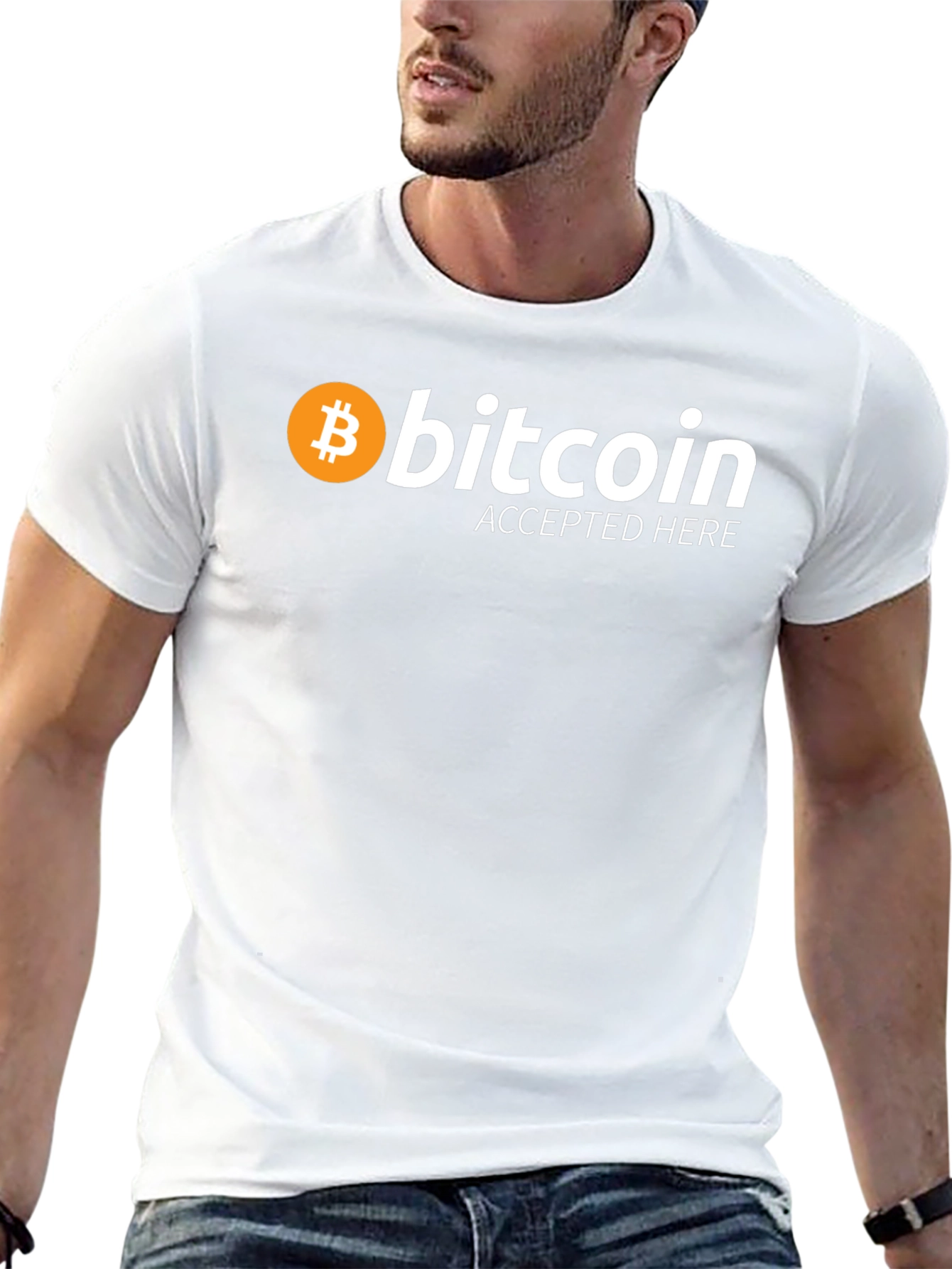 Bitcoin Accepted Here T-Shirt Crypto Currency BTC