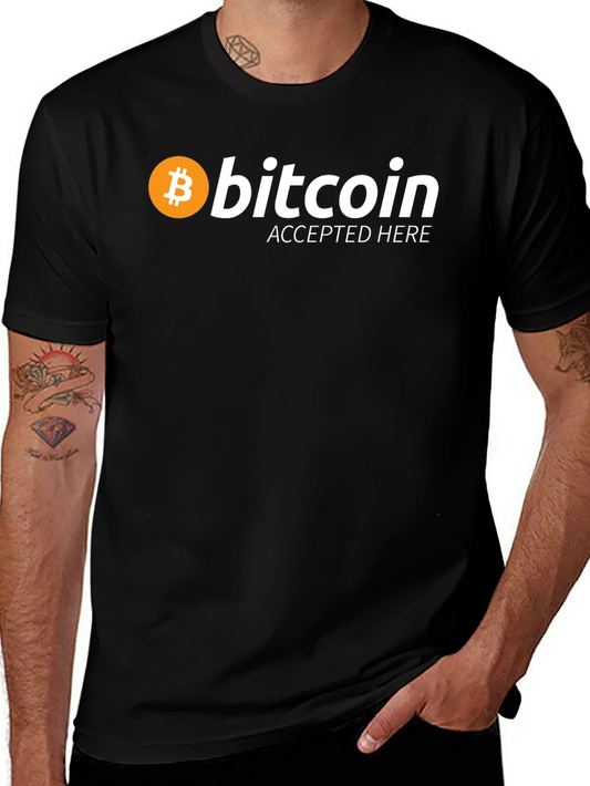 Bitcoin Accepted Here T-Shirt Crypto Currency BTC