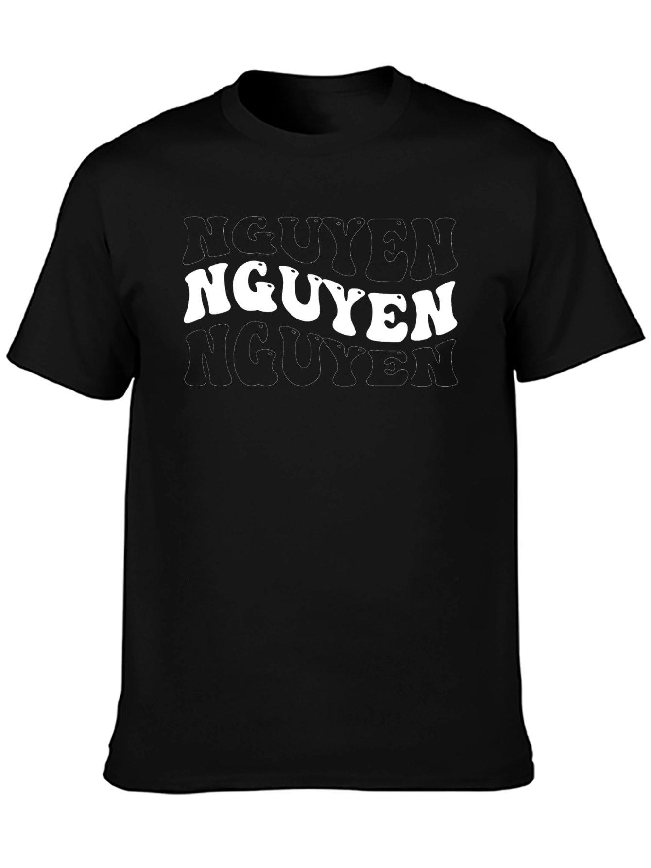Nguyen T-Shirt - Bold White Text on Black