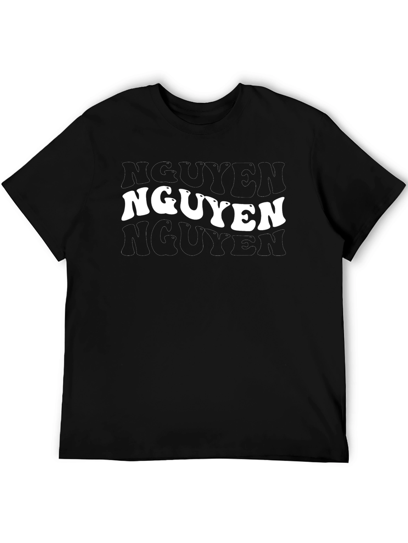 Nguyen T-Shirt - Bold White Text on Black