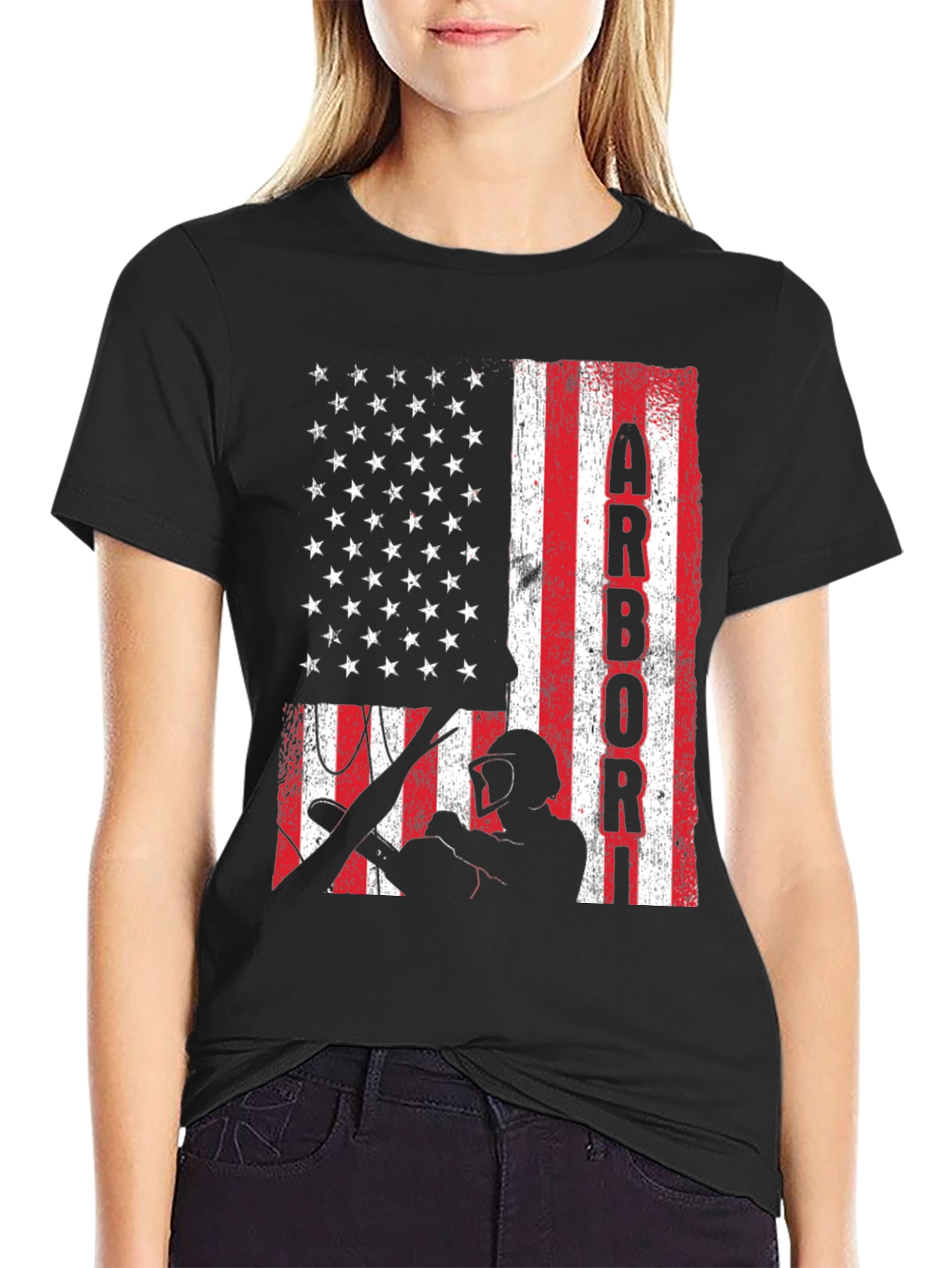 Arborist American Flag T-Shirt - Tree Surgeon Pride