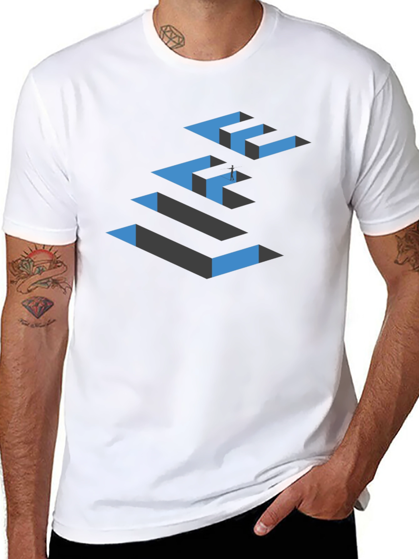 Life Maze Graphic Tee - Black Crew Neck