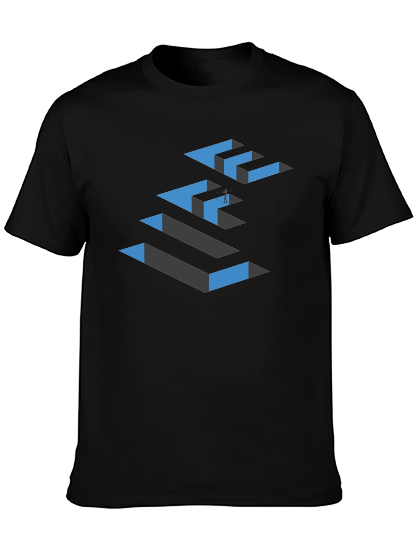 Life Maze Graphic Tee - Black Crew Neck