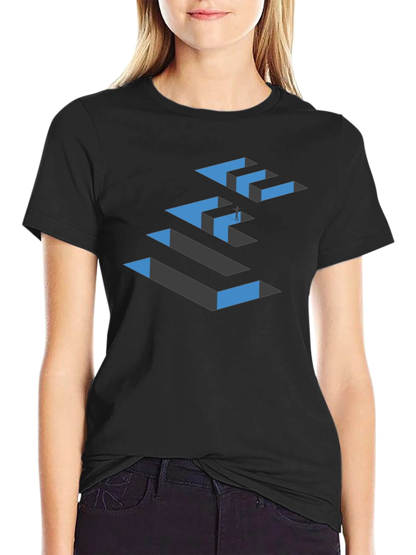 Life Maze Graphic Tee - Black Crew Neck