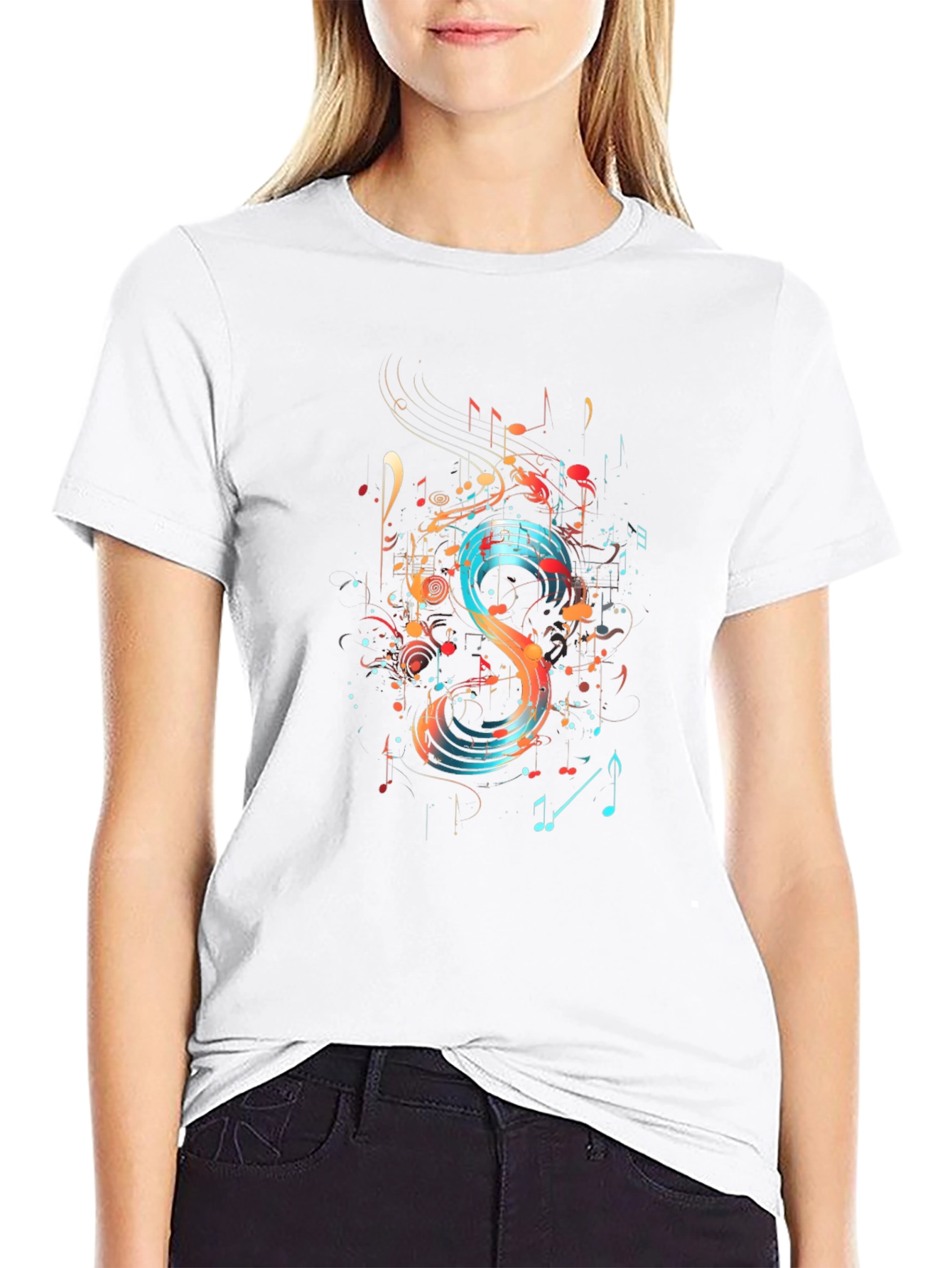 Abstract Music Note Graphic Tee