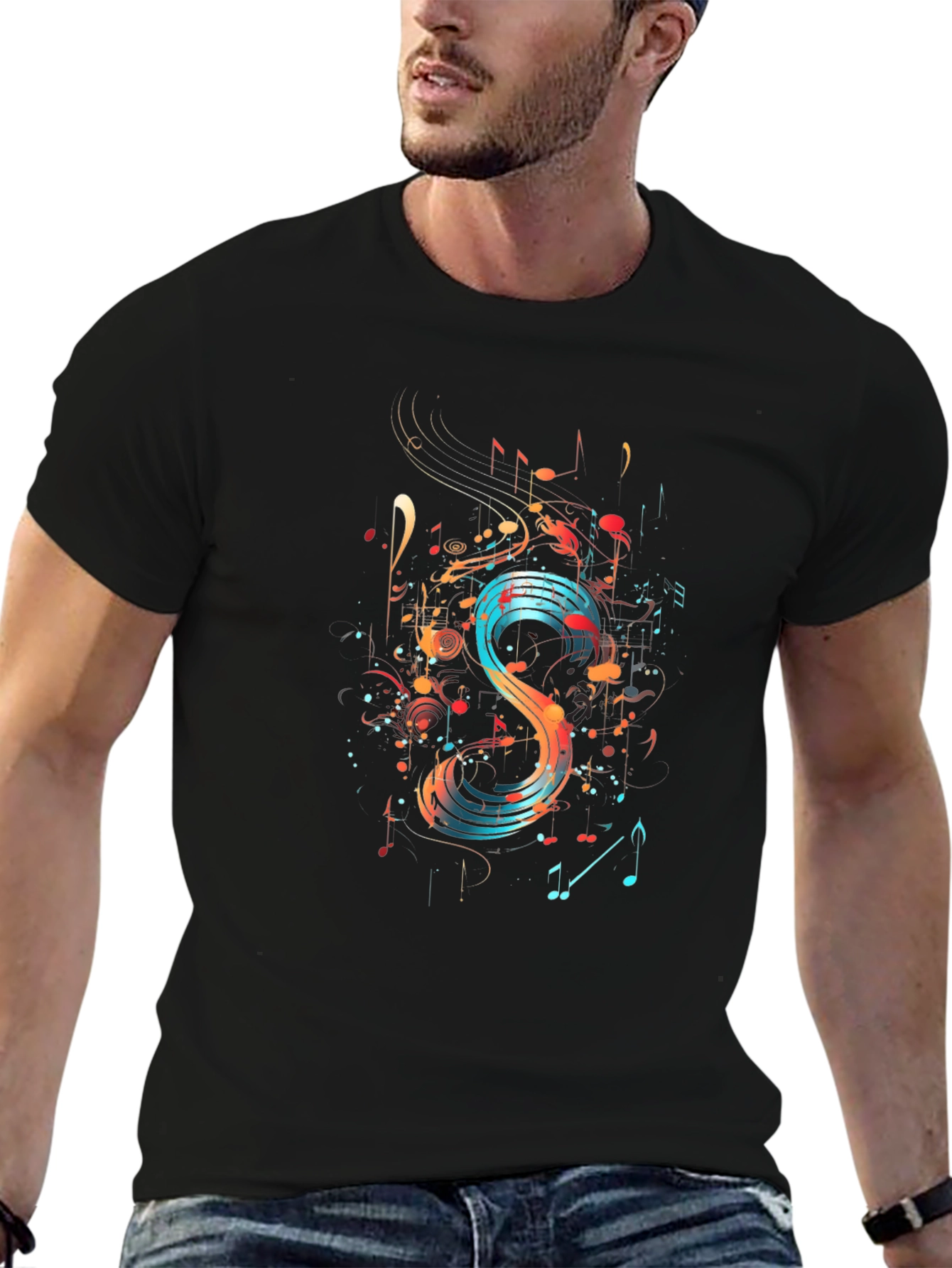 Abstract Music Note Graphic Tee