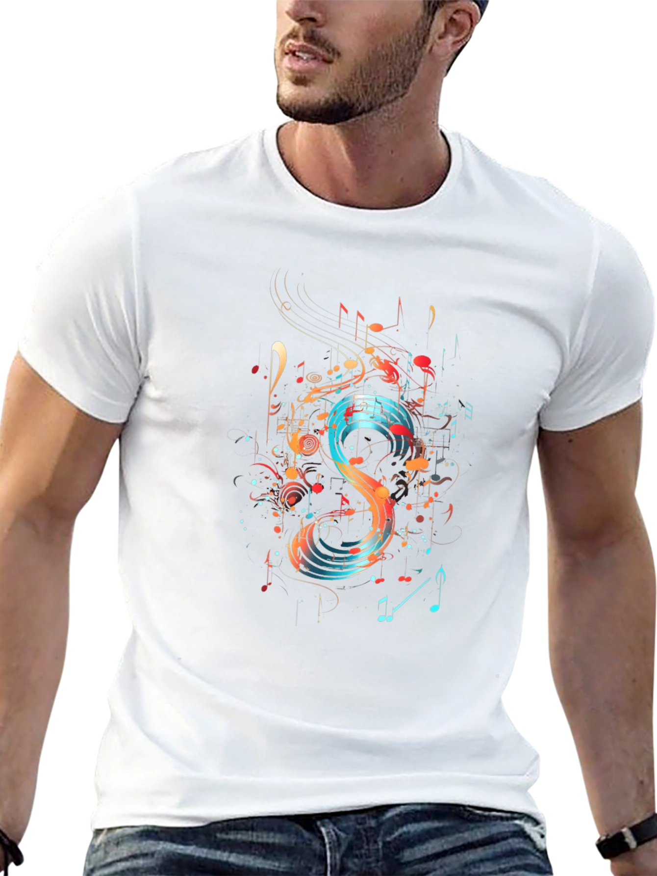 Abstract Music Note Graphic Tee