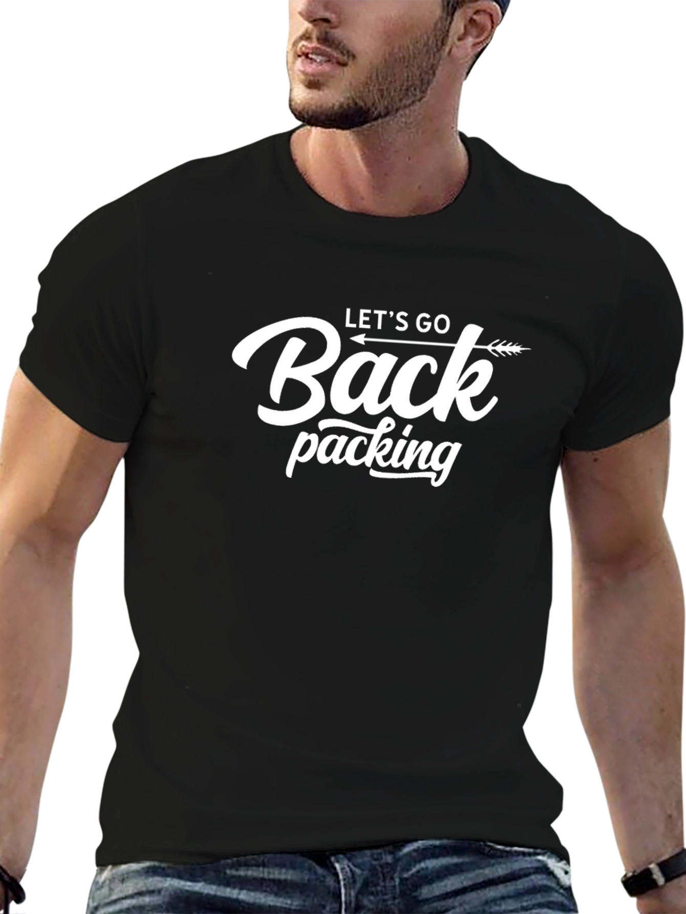 Lets Go Backpacking Black T-Shirt