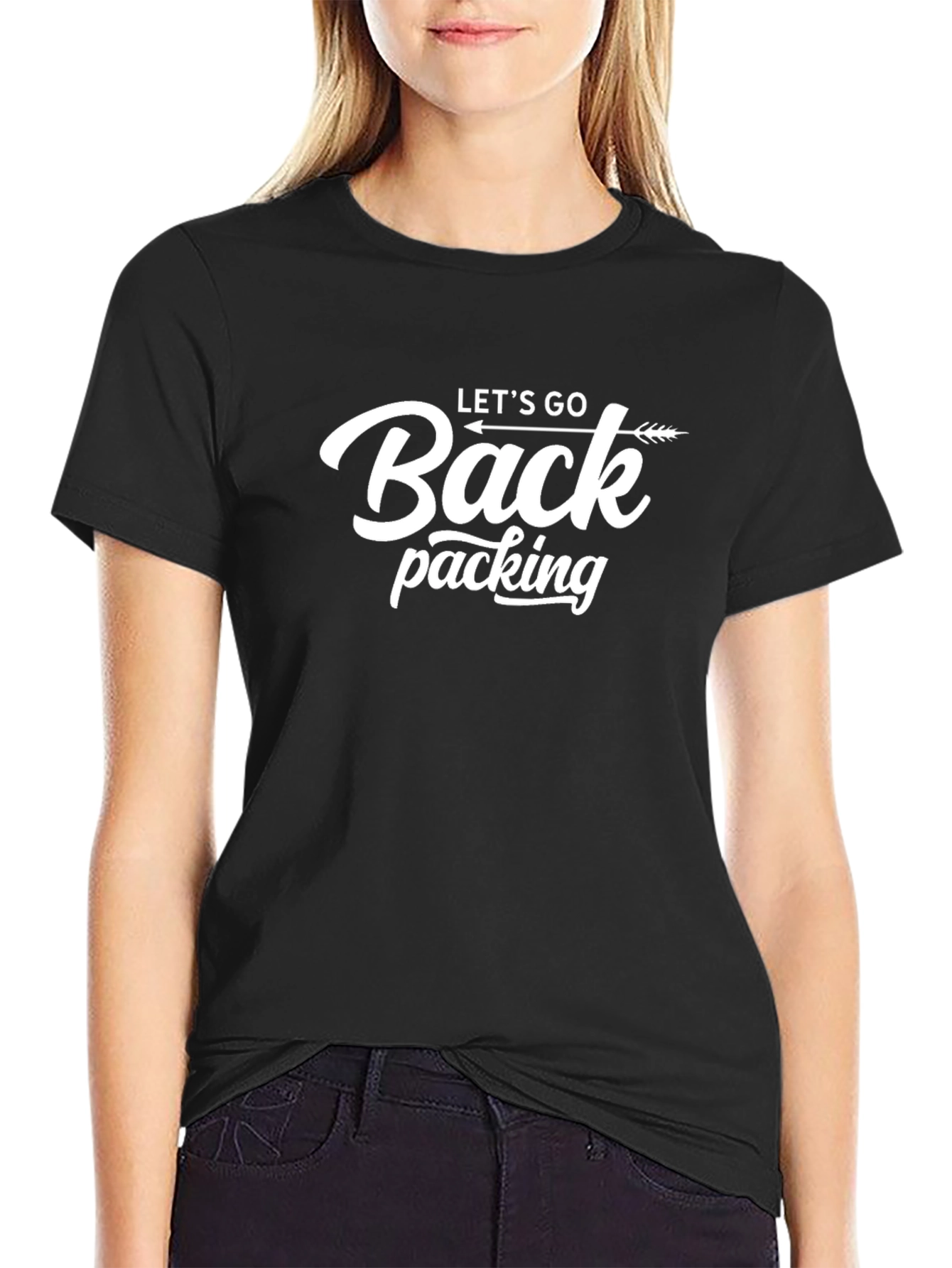 Lets Go Backpacking Black T-Shirt