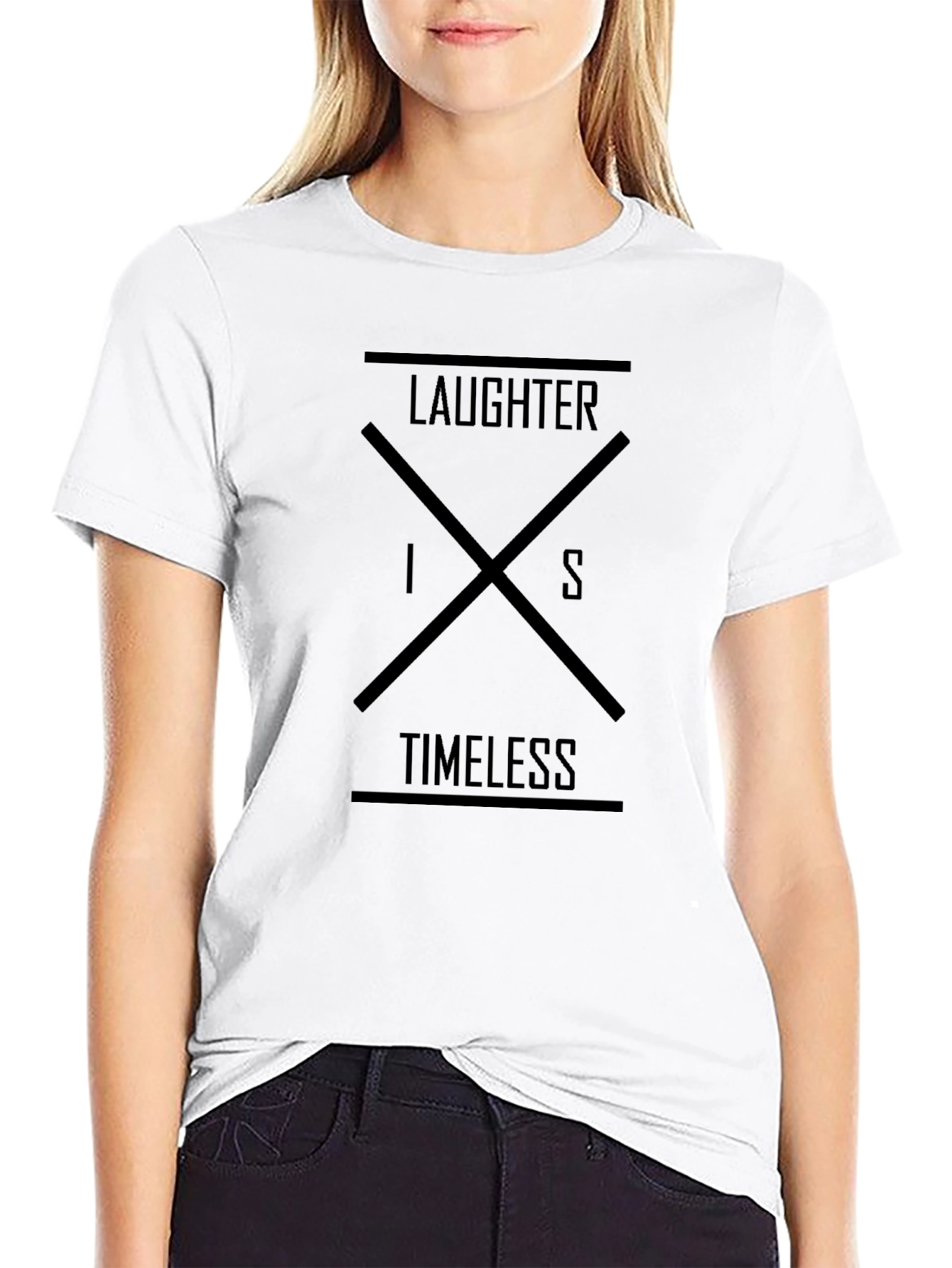 Laughter Is Timeless Black Graphic Tee