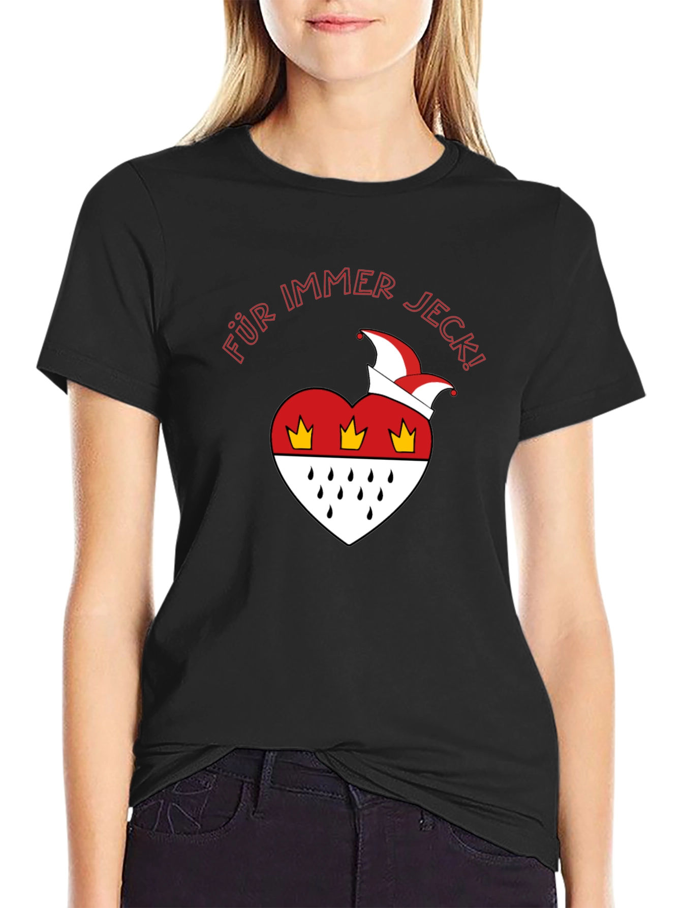 Für Immer Jeck T-Shirt - Cologne Carnival Heart Design