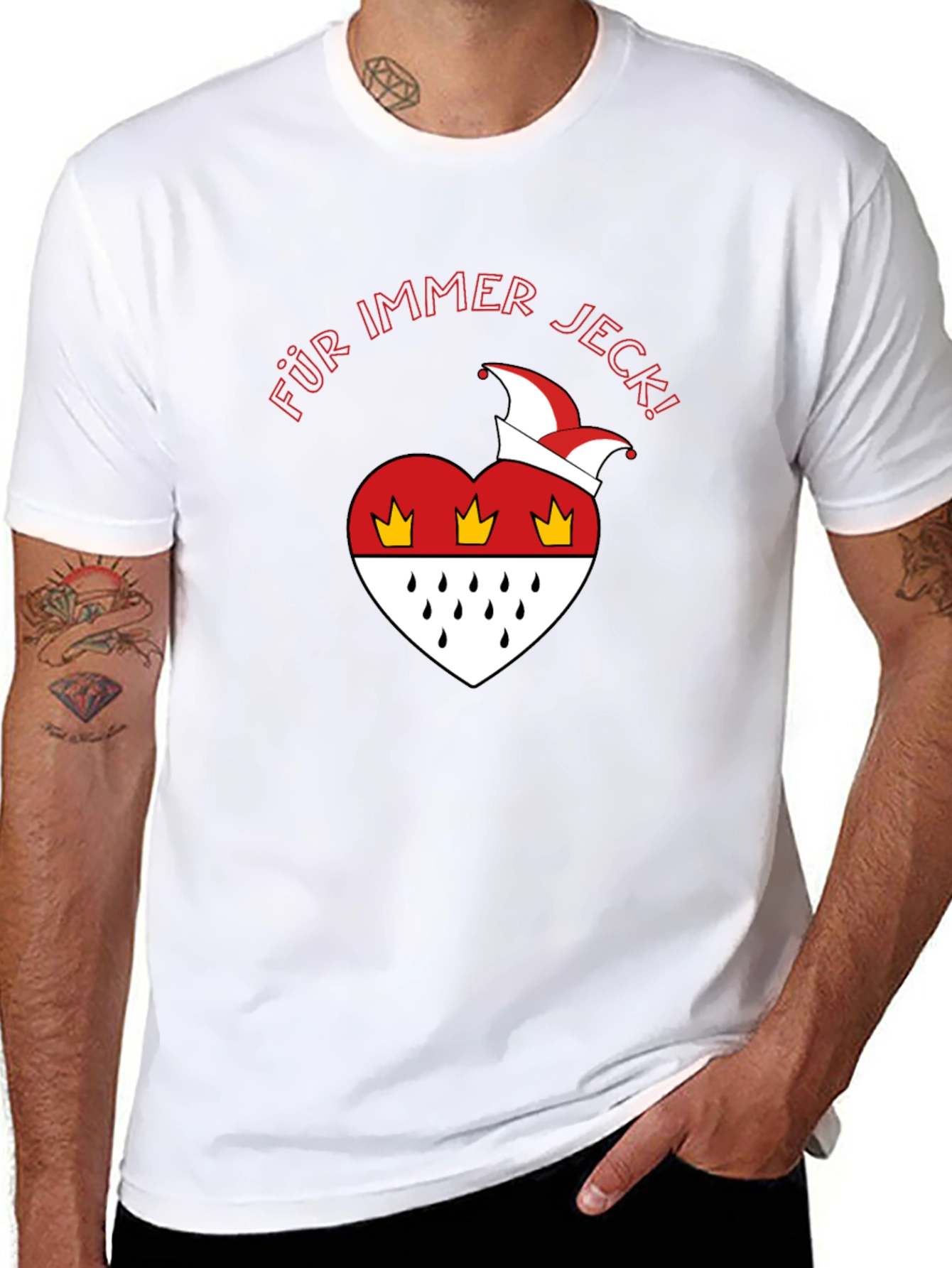 Für Immer Jeck T-Shirt - Cologne Carnival Heart Design