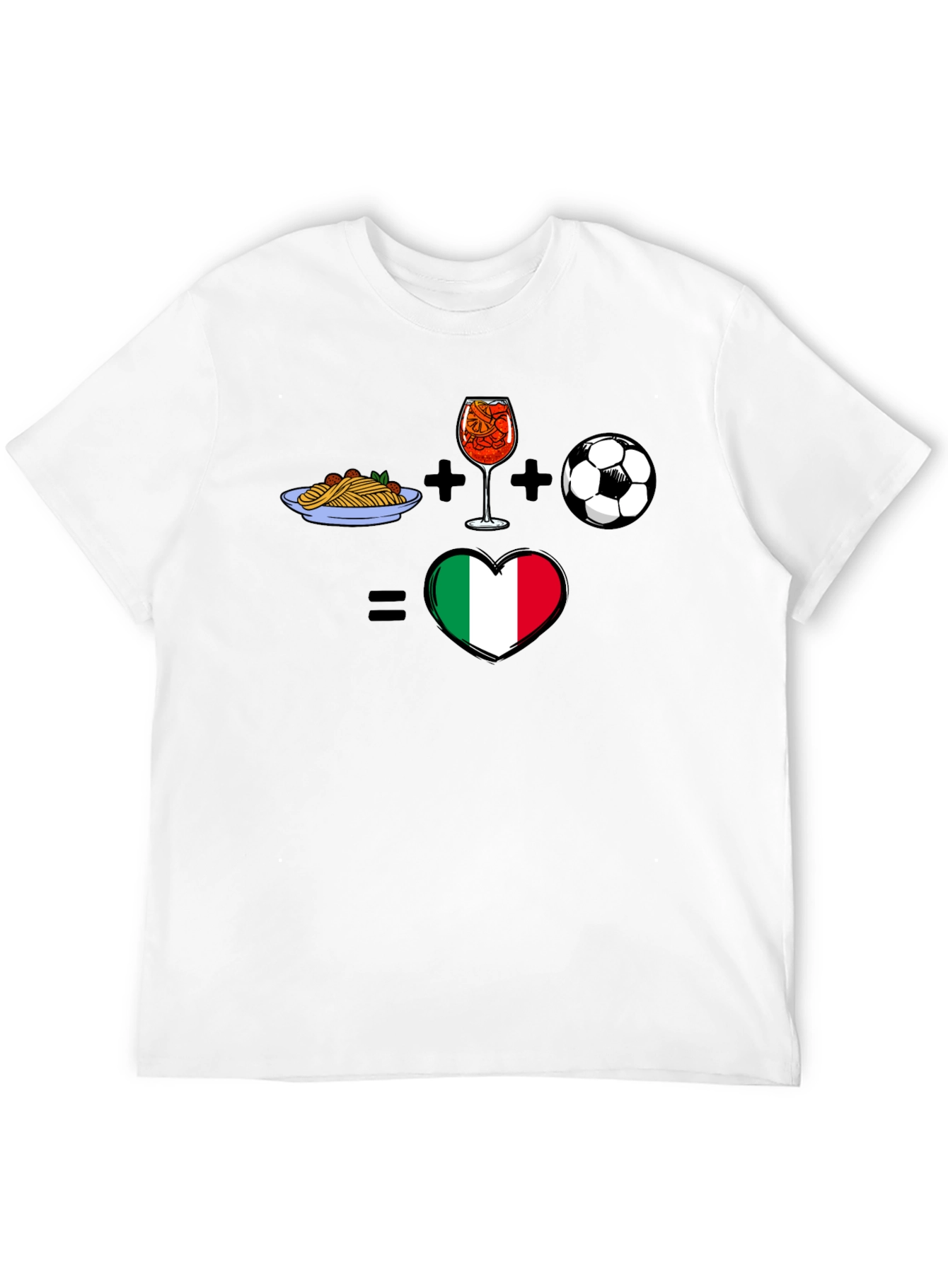 Italy Love: Food Drink Soccer T-Shirt