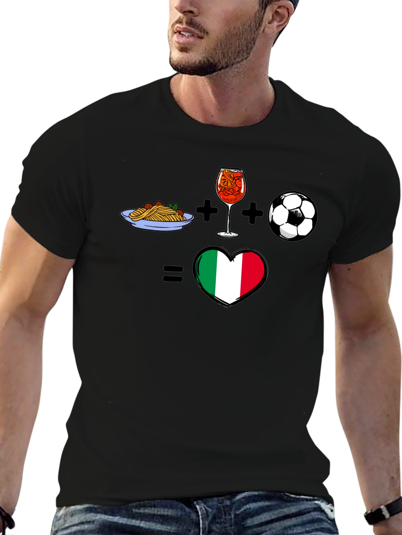 Italy Love: Food Drink Soccer T-Shirt