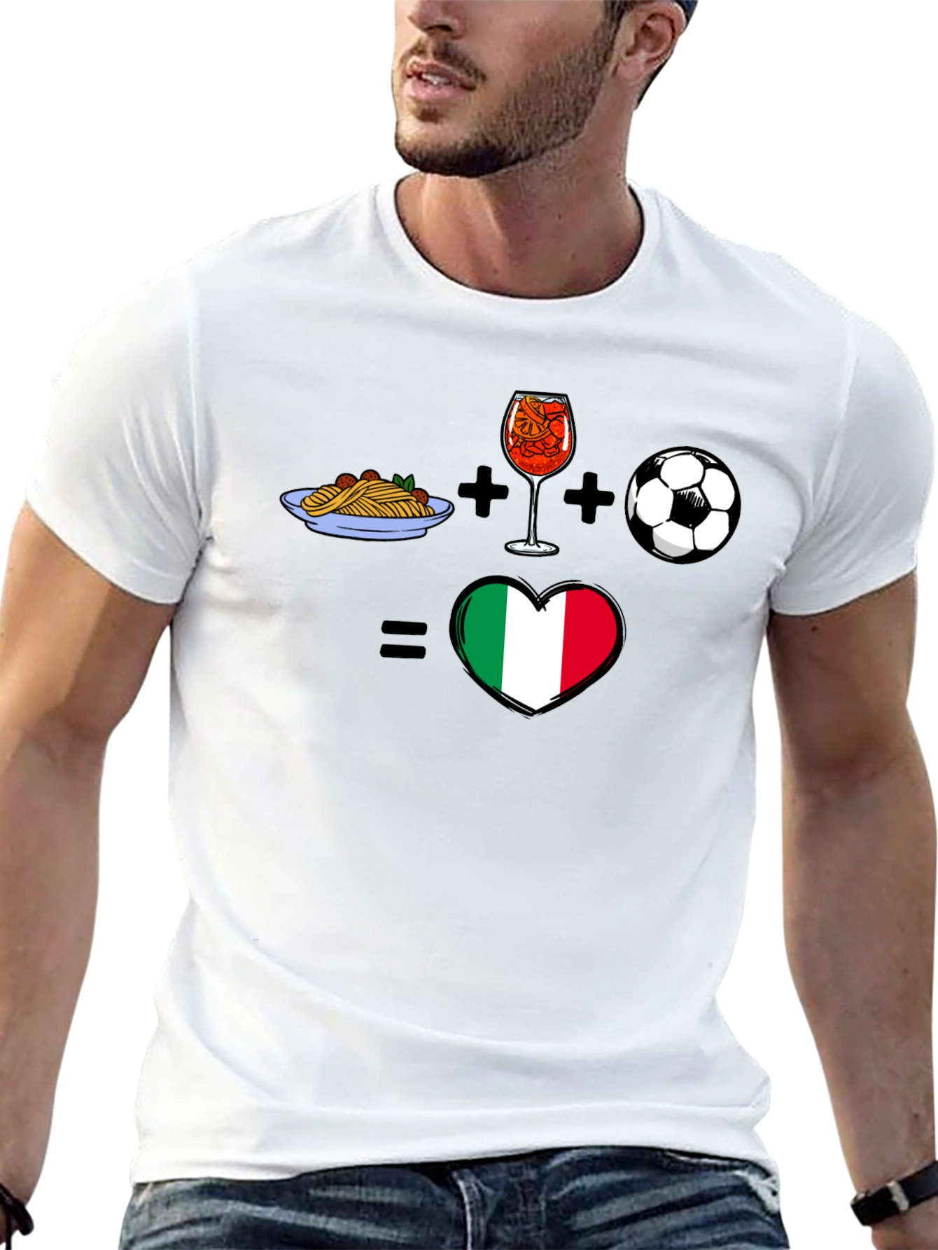 Italy Love: Food Drink Soccer T-Shirt