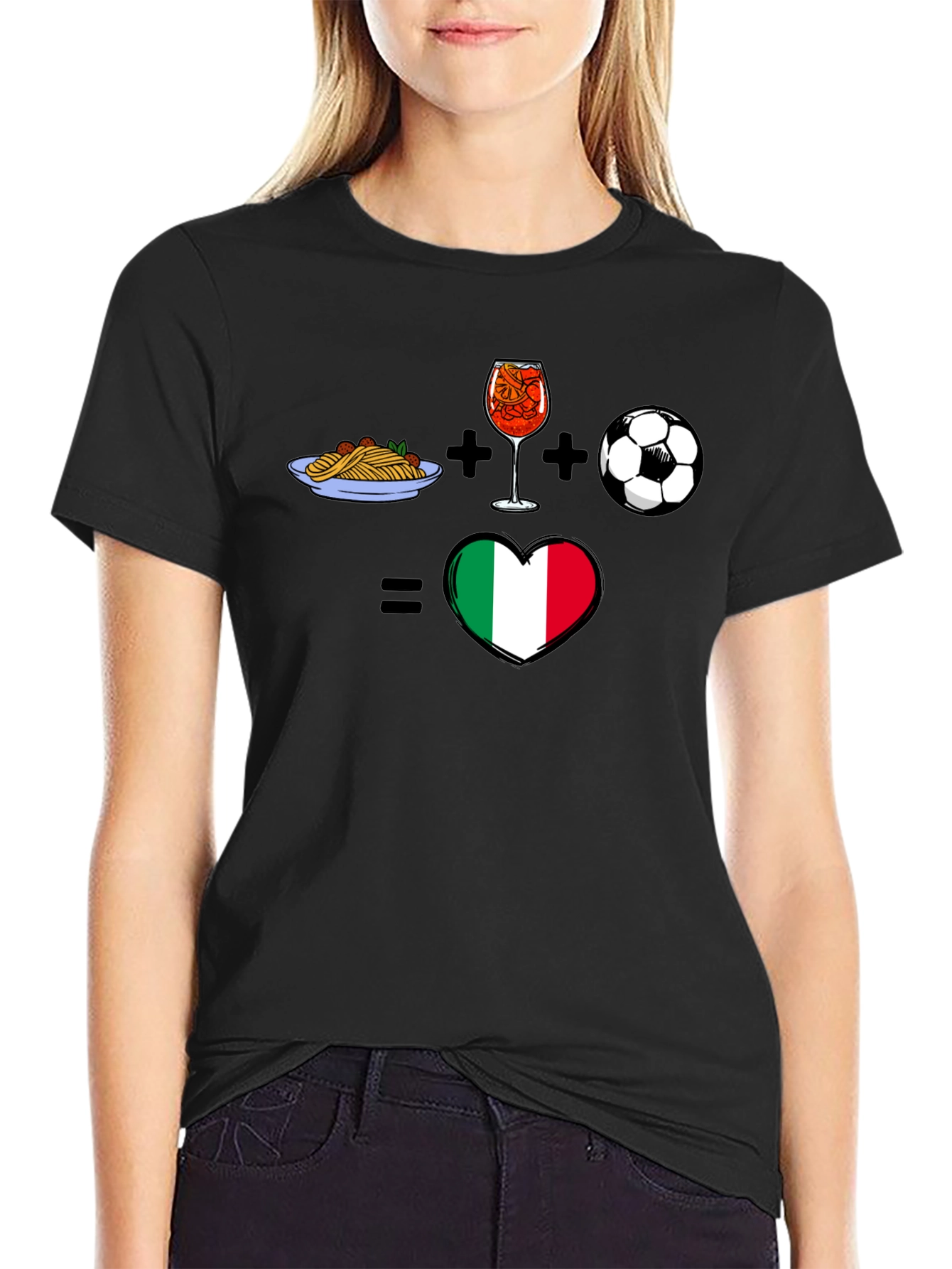 Italy Love: Food Drink Soccer T-Shirt