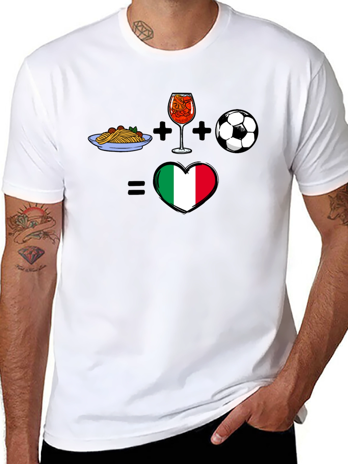 Italy Love: Food Drink Soccer T-Shirt