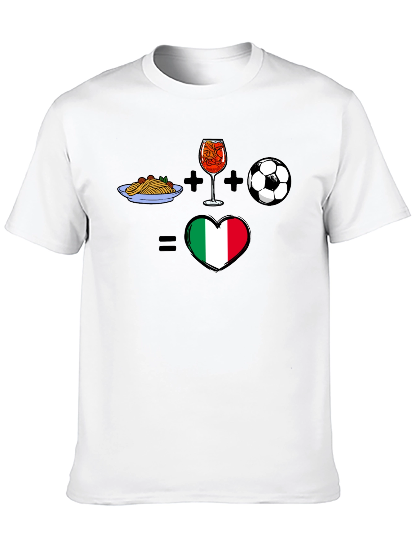 Italy Love: Food Drink Soccer T-Shirt