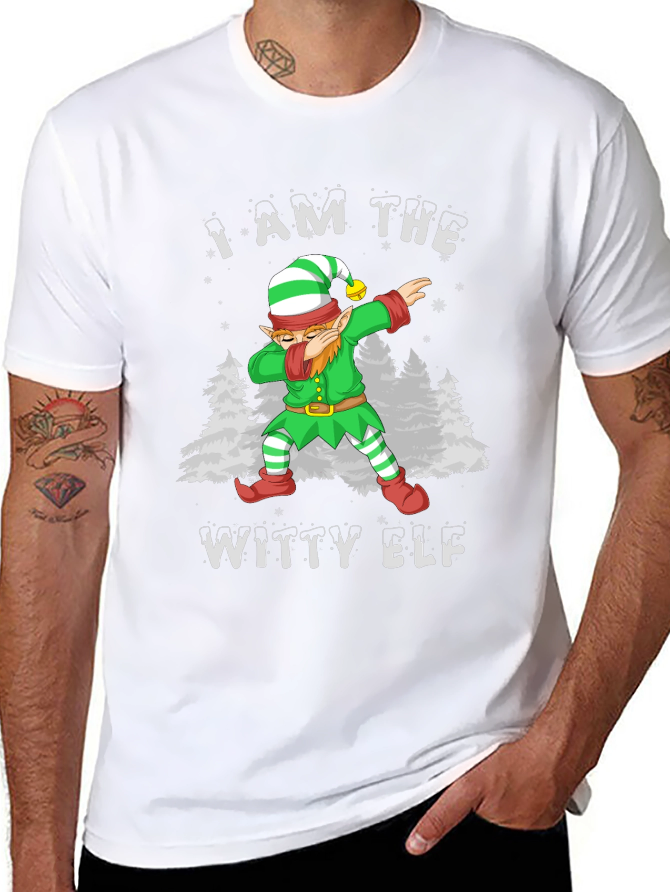 Witty Elf Dabbing T-Shirt - Holiday Fun
