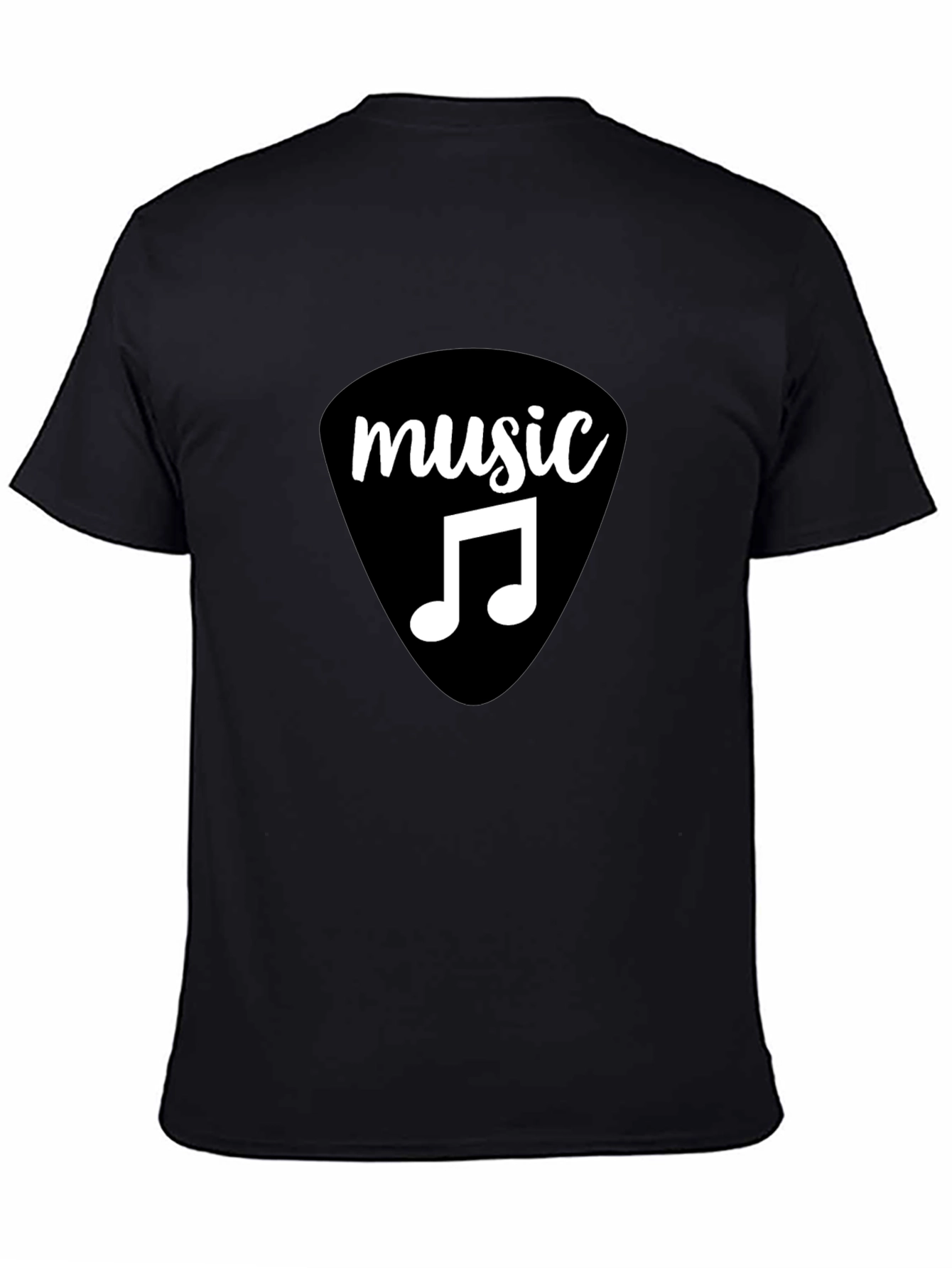 Music Graphic T-Shirt - Black Cotton Tee