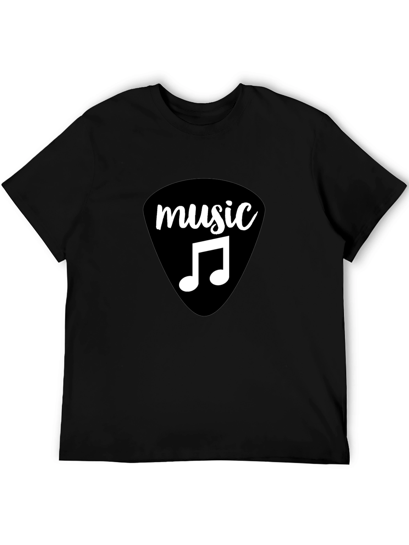 Music Graphic T-Shirt - Black Cotton Tee