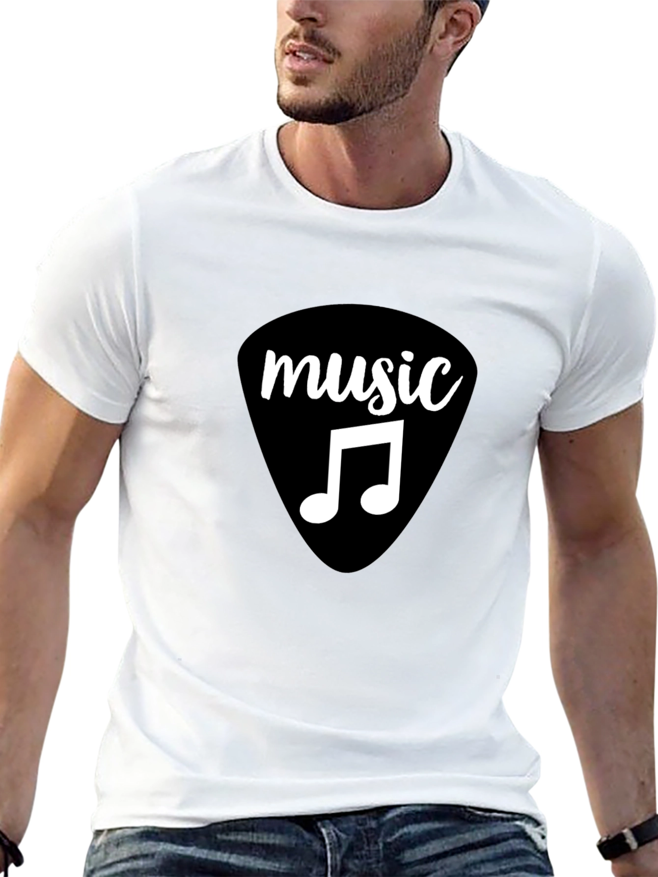 Music Graphic T-Shirt - Black Cotton Tee