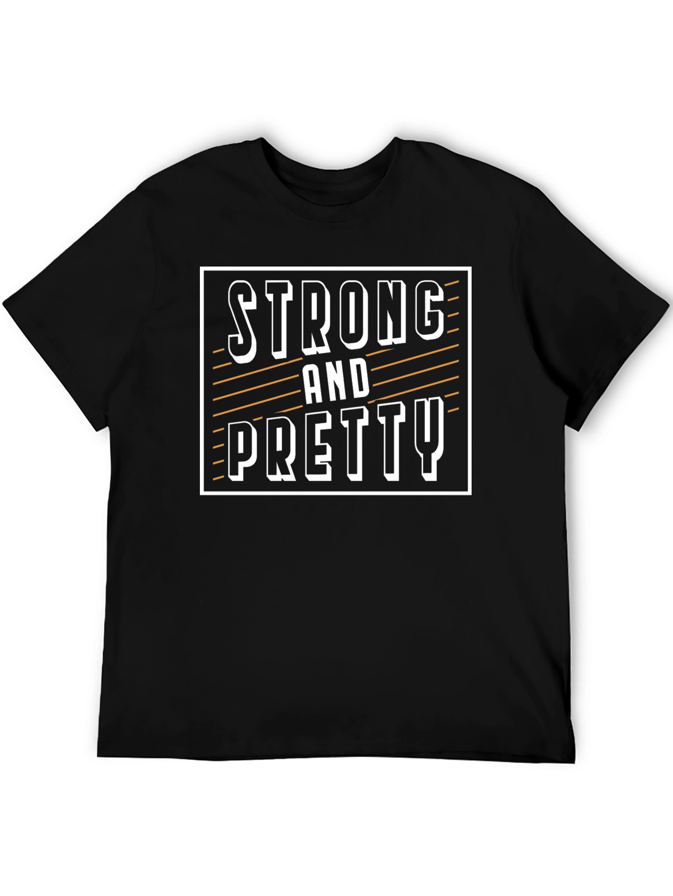 Strong and Pretty Graphic Print Black T-Shirt