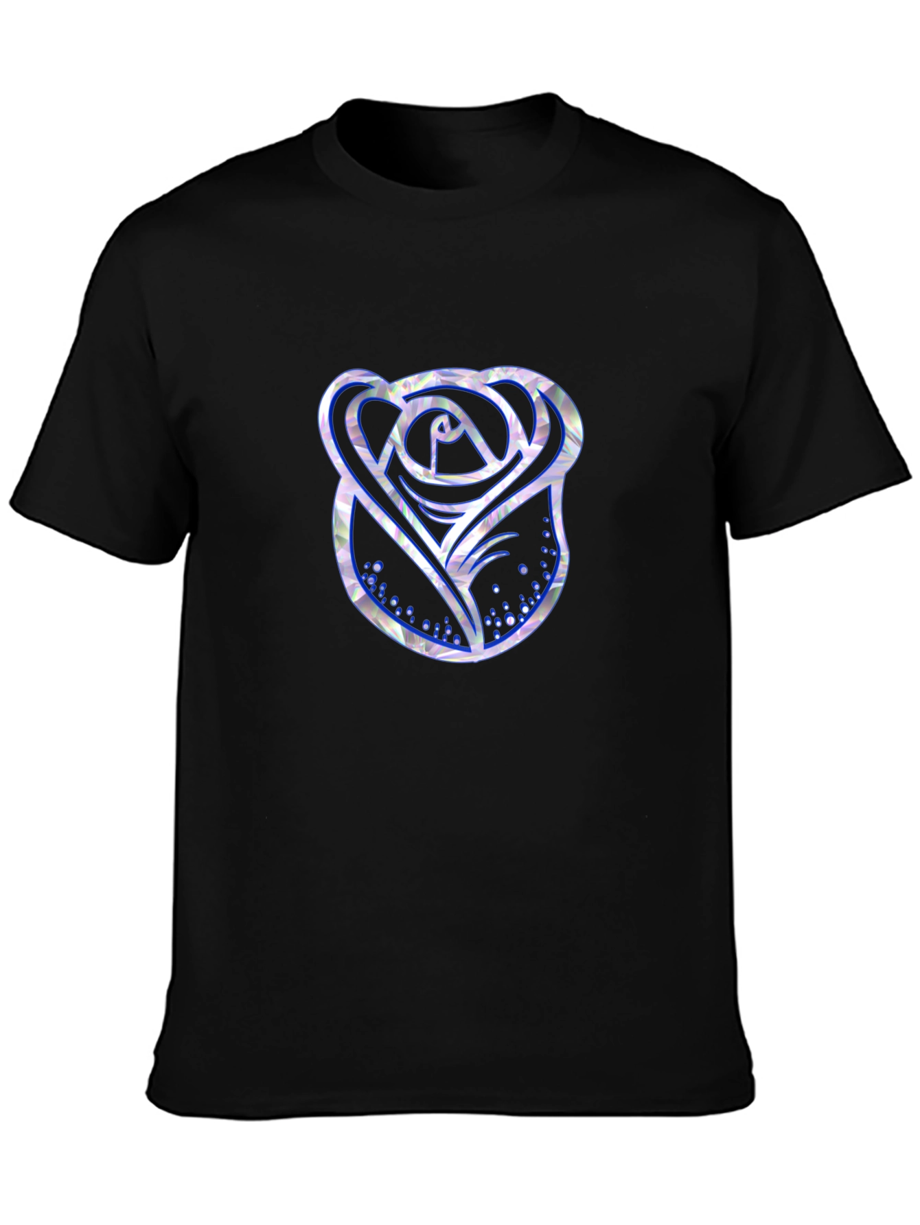 Rose Graphic Print Mens Black T-Shirt