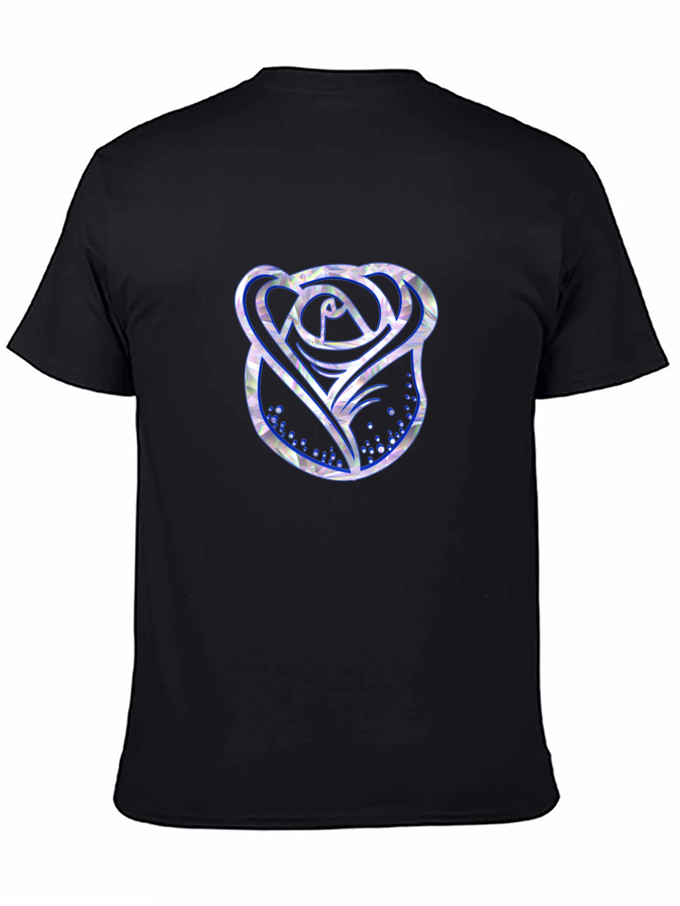 Rose Graphic Print Mens Black T-Shirt