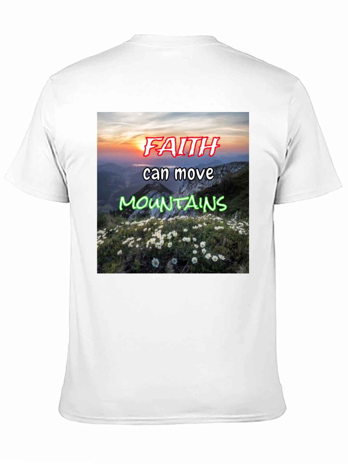 Faith Moves Mountains Black Graphic Tee