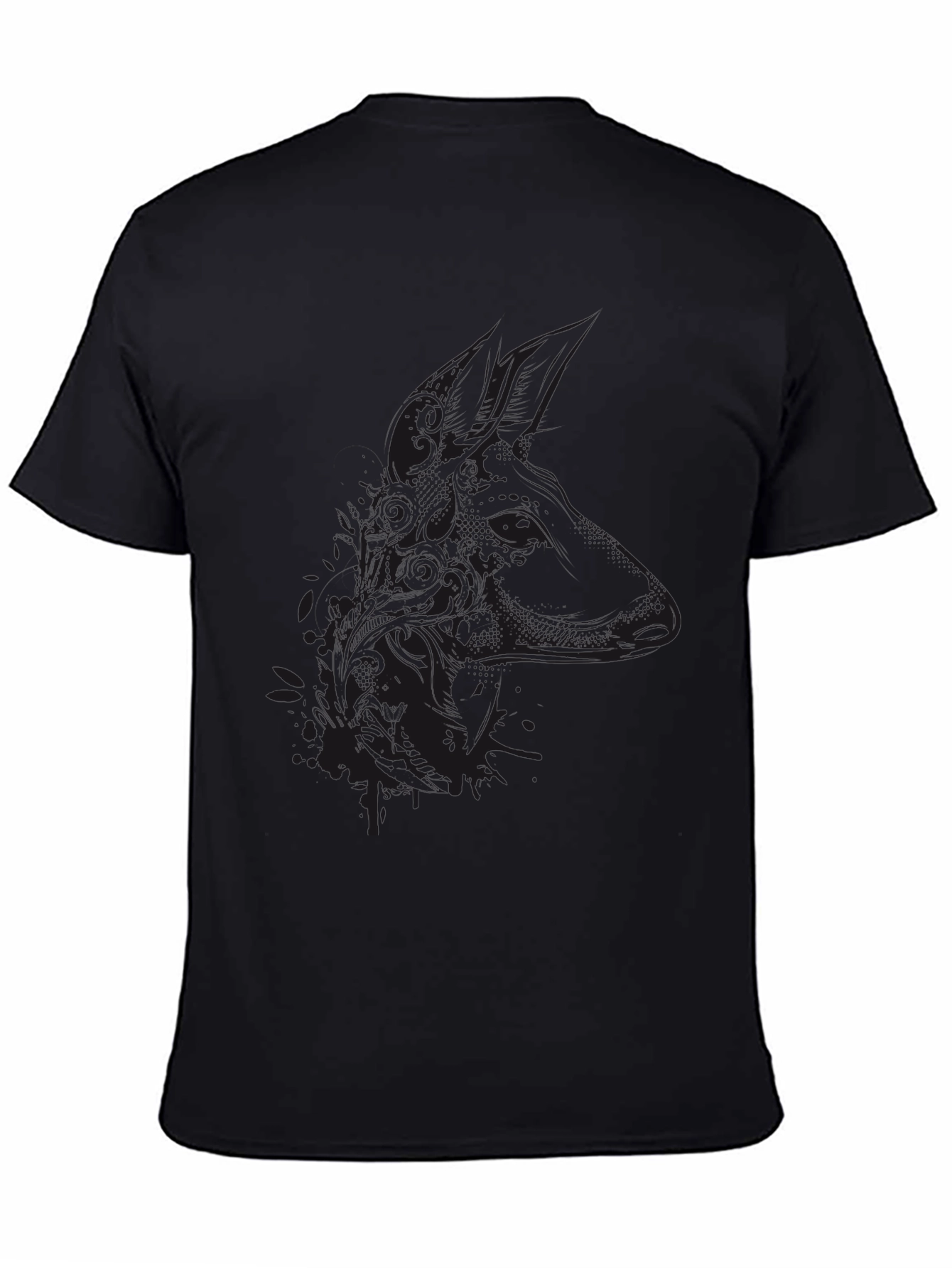 Mens Black Graphic Tee - Casual Style