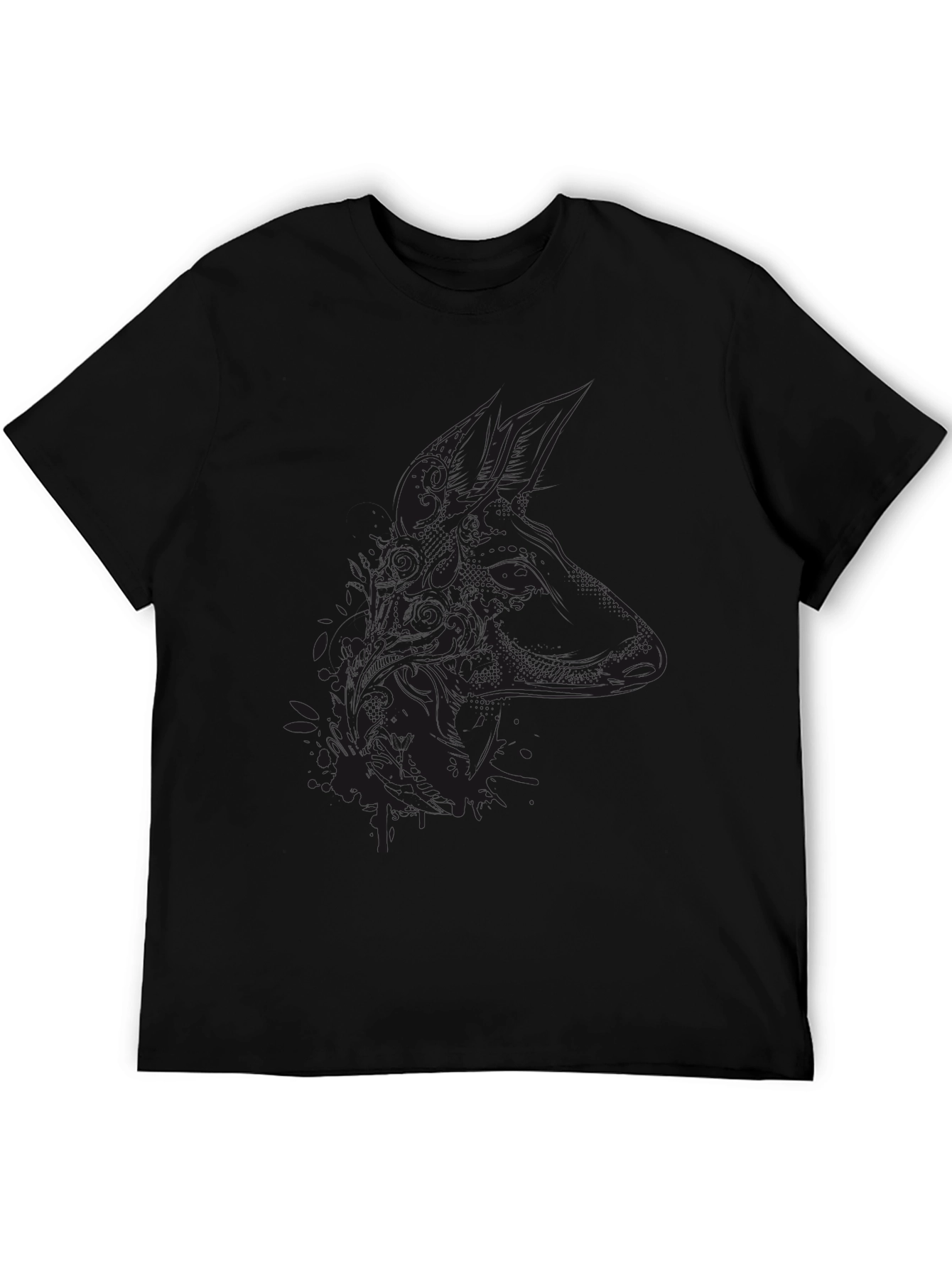 Mens Black Graphic Tee - Casual Style