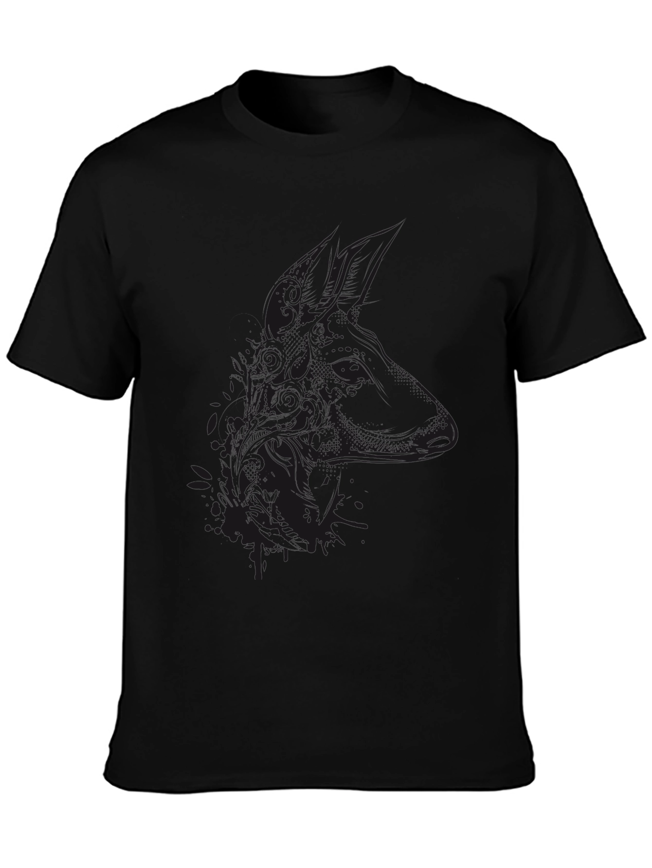Mens Black Graphic Tee - Casual Style