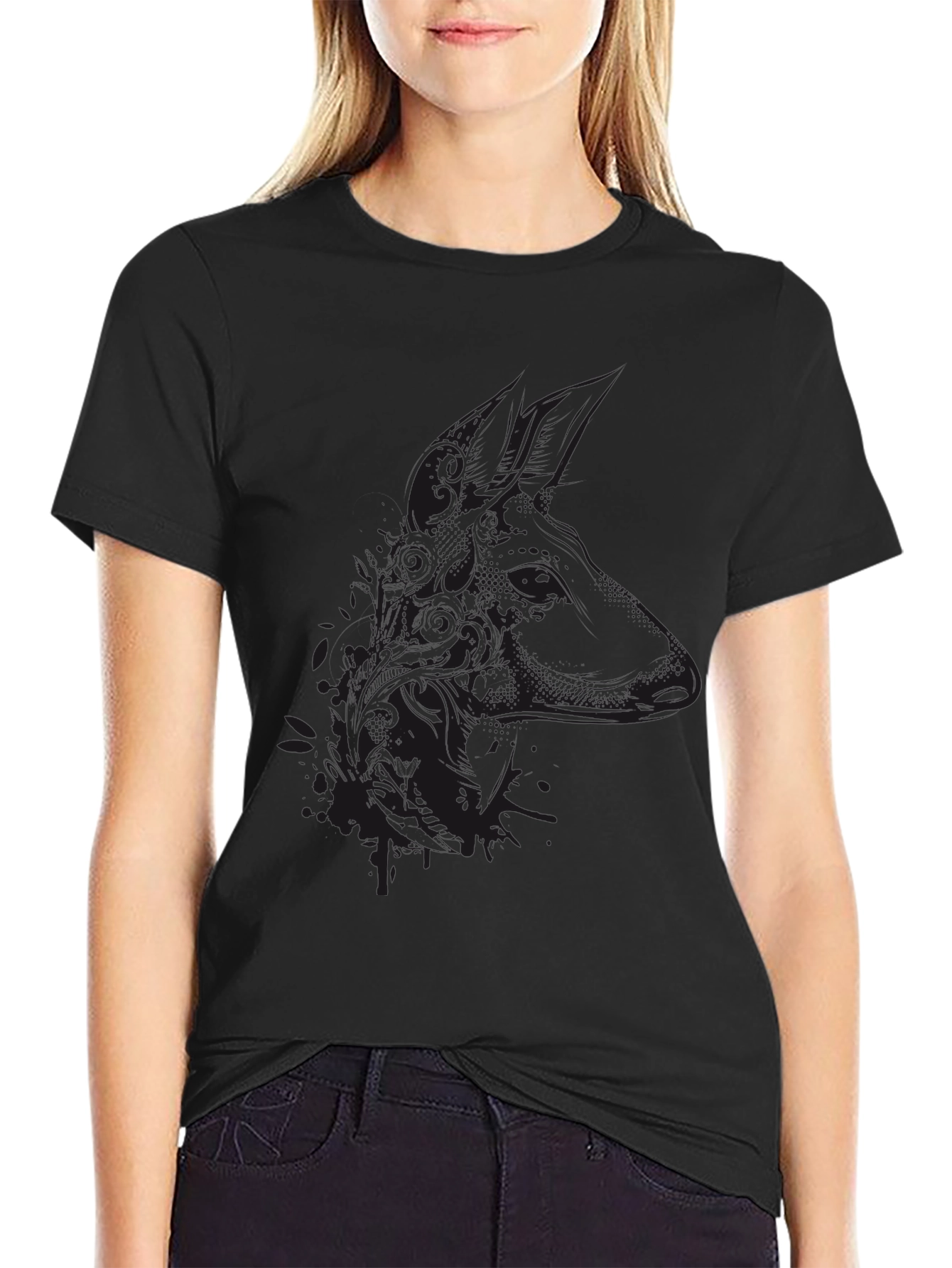Mens Black Graphic Tee - Casual Style