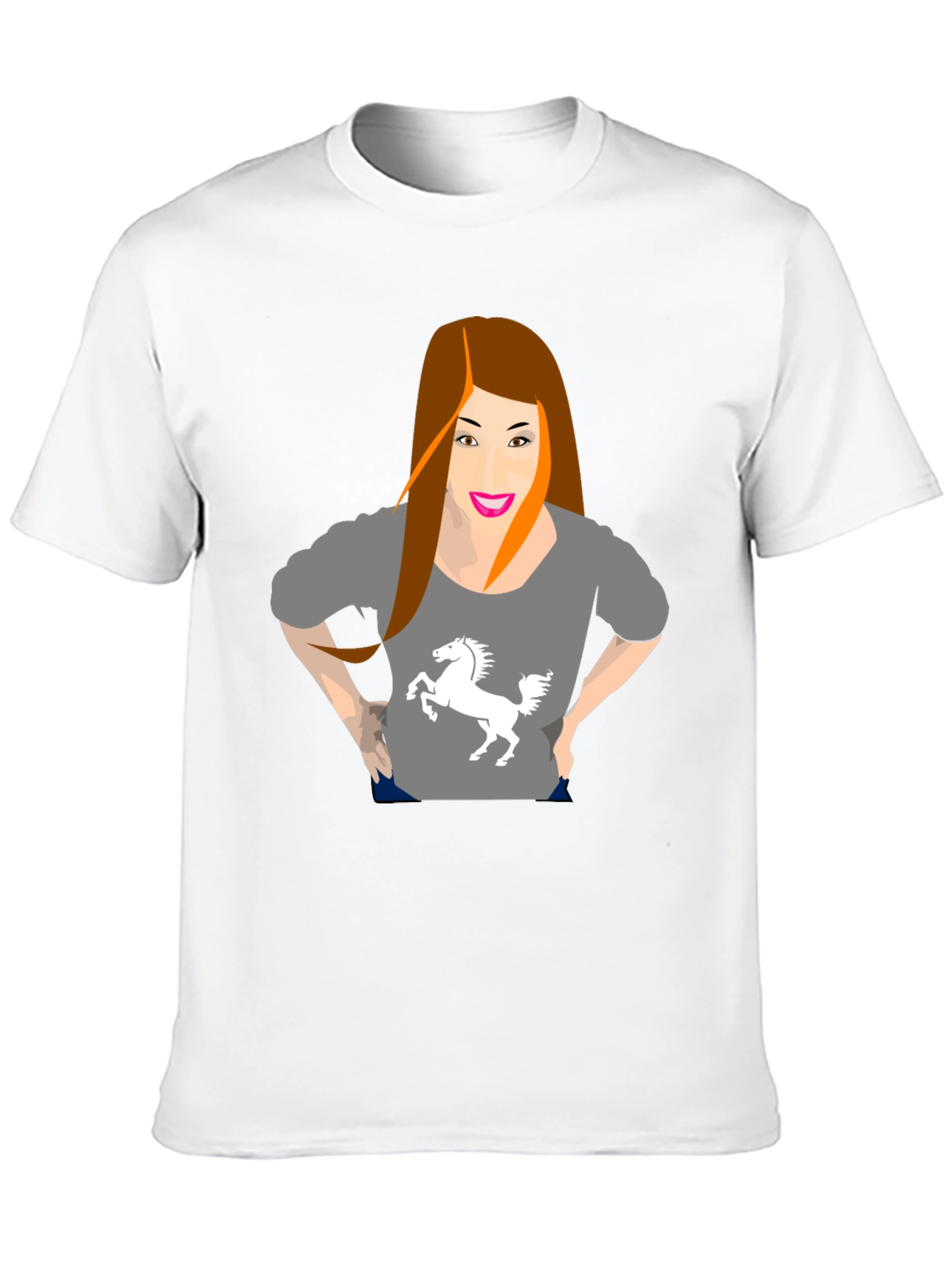 Black T-Shirt with Gray Graphic Tee Print