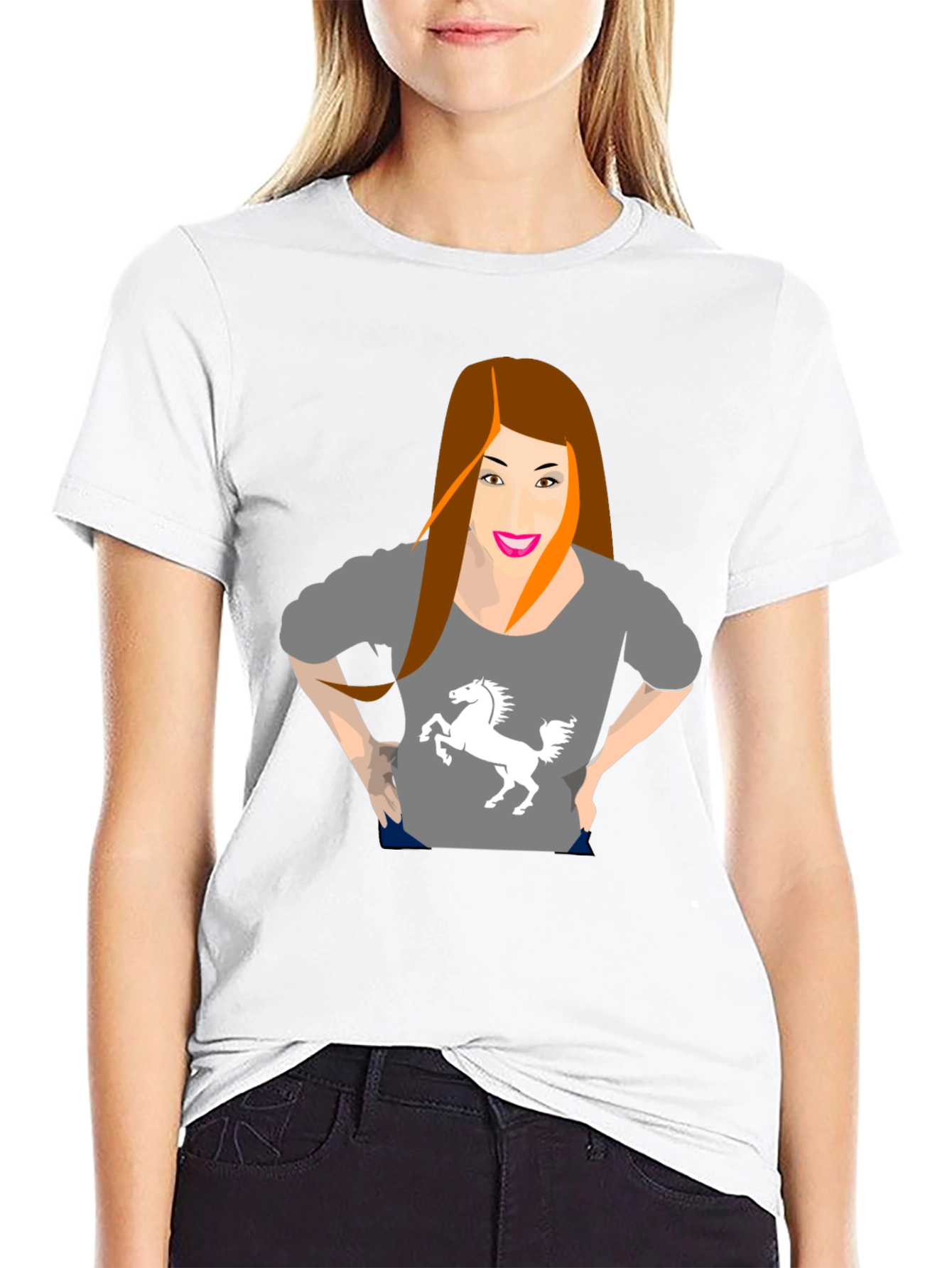 Black T-Shirt with Gray Graphic Tee Print