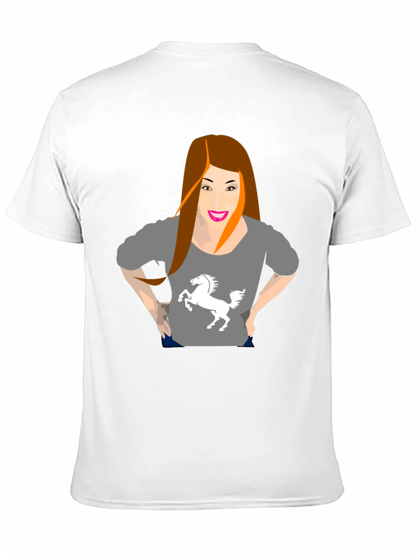 Black T-Shirt with Gray Graphic Tee Print