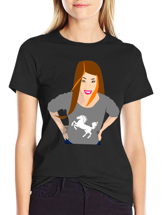 Black T-Shirt with Gray Graphic Tee Print