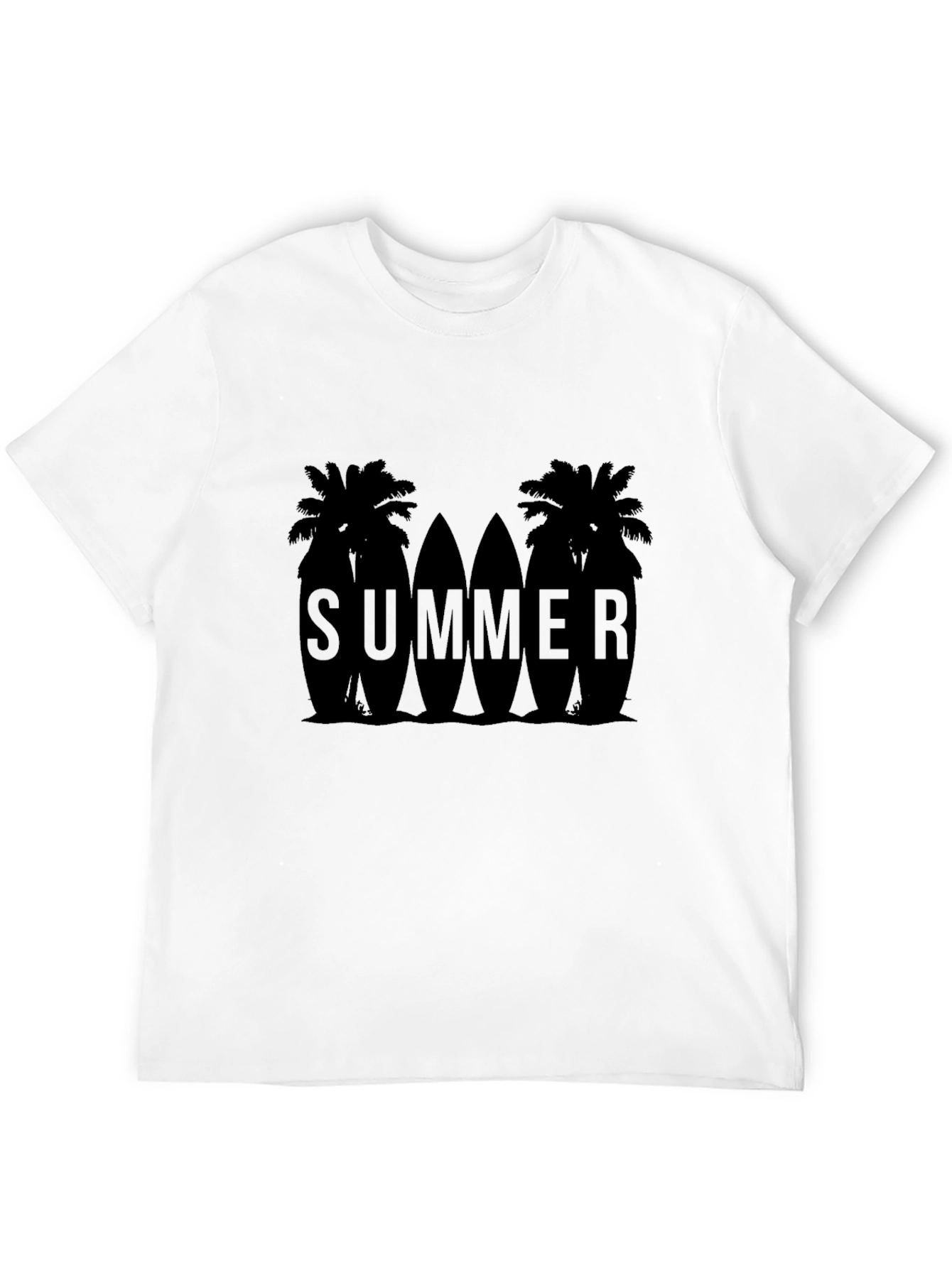 Summer Palms Surfboard Graphic T-Shirt
