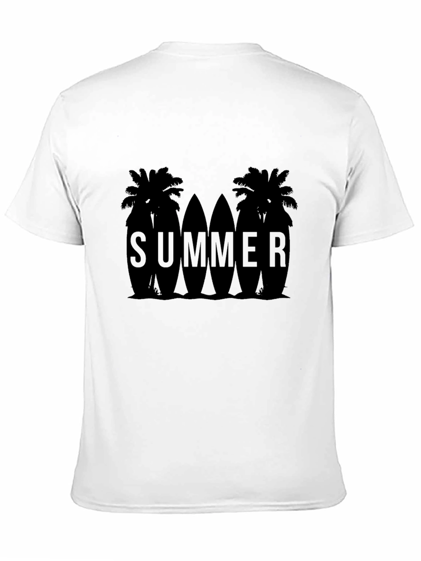 Summer Palms Surfboard Graphic T-Shirt