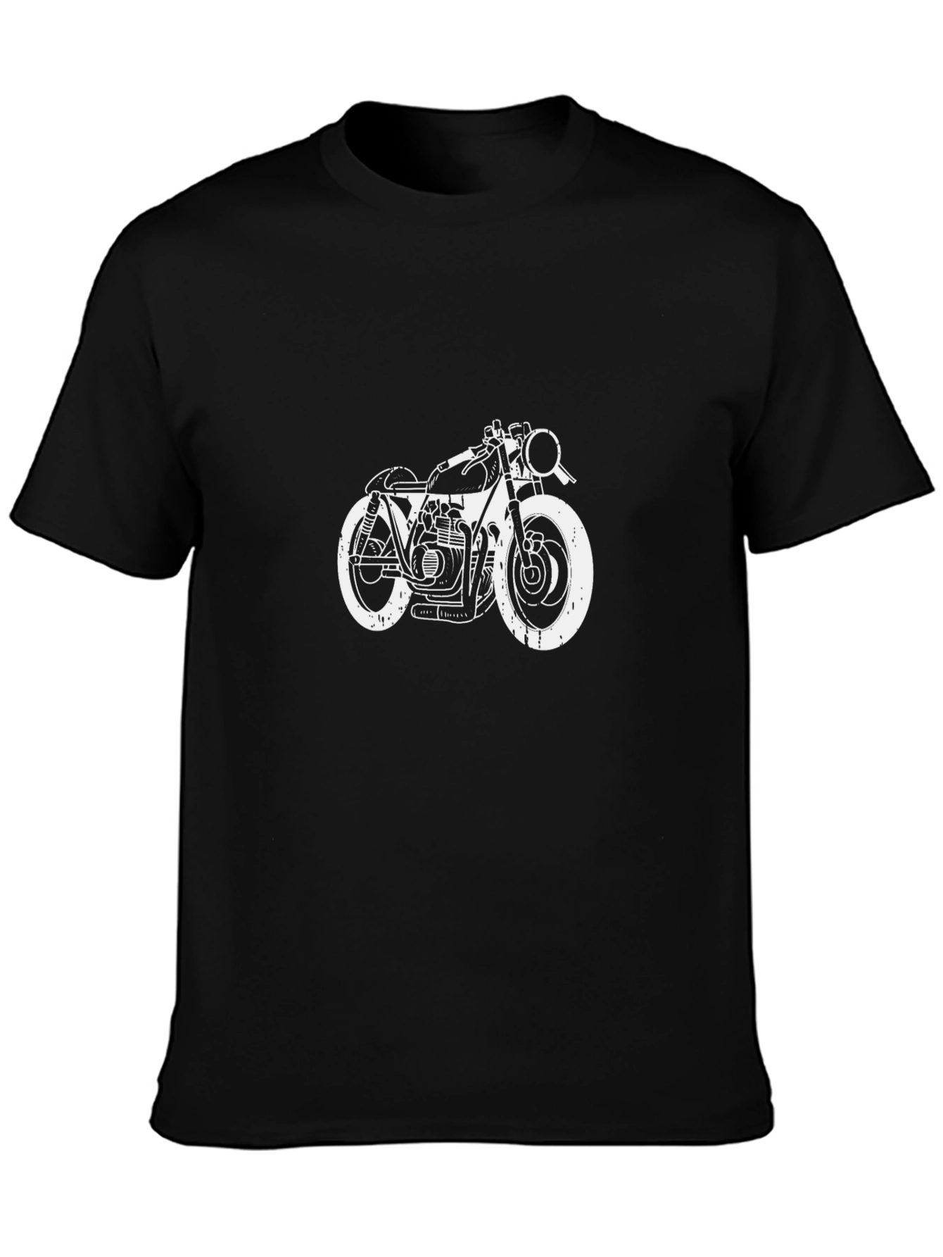 Mens Black T-Shirt with Motorcycle Graphic