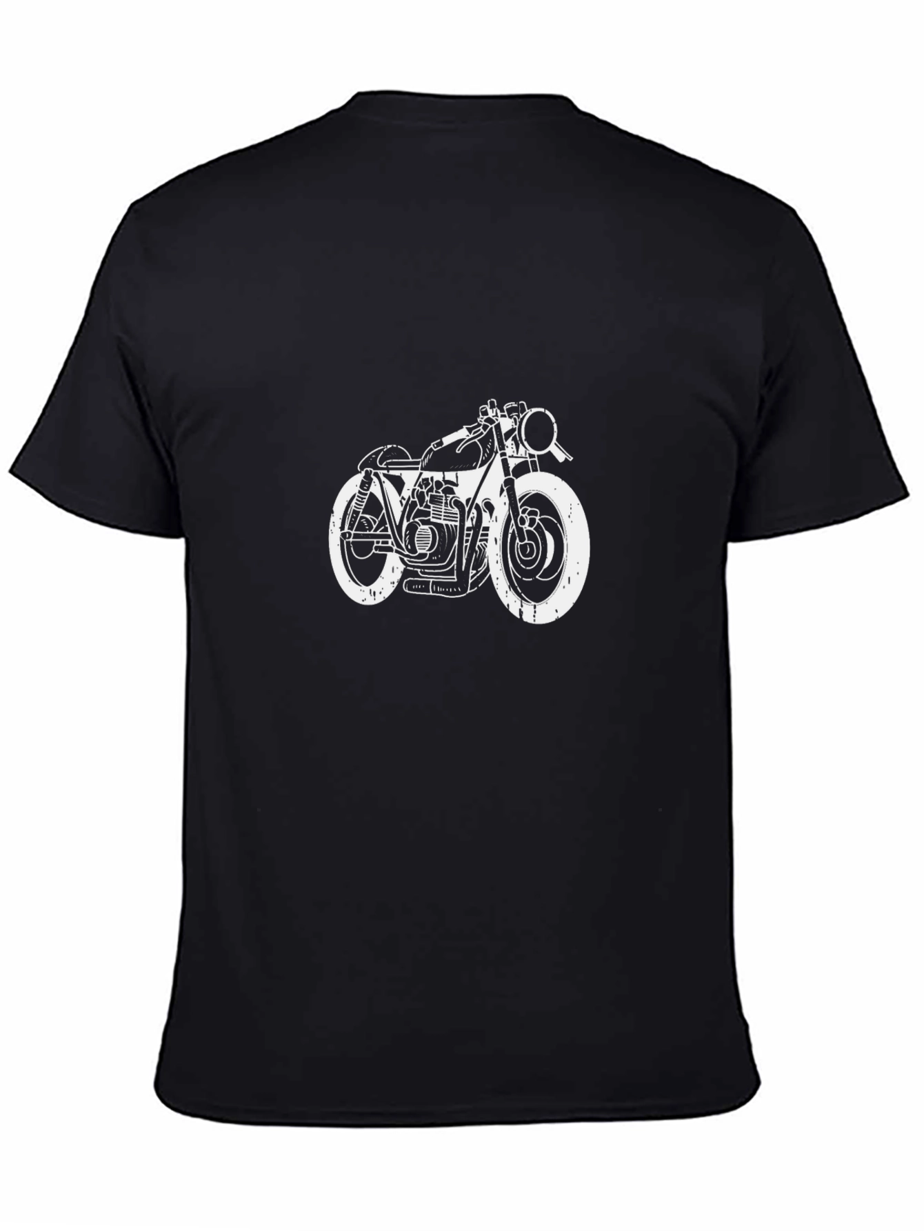 Mens Black T-Shirt with Motorcycle Graphic