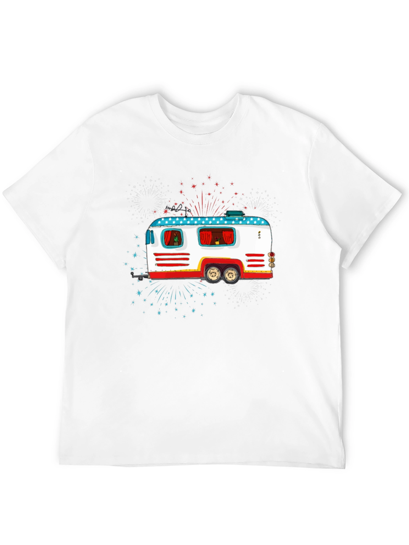 Patriotic Camper Graphic Tee - 4th of July Style