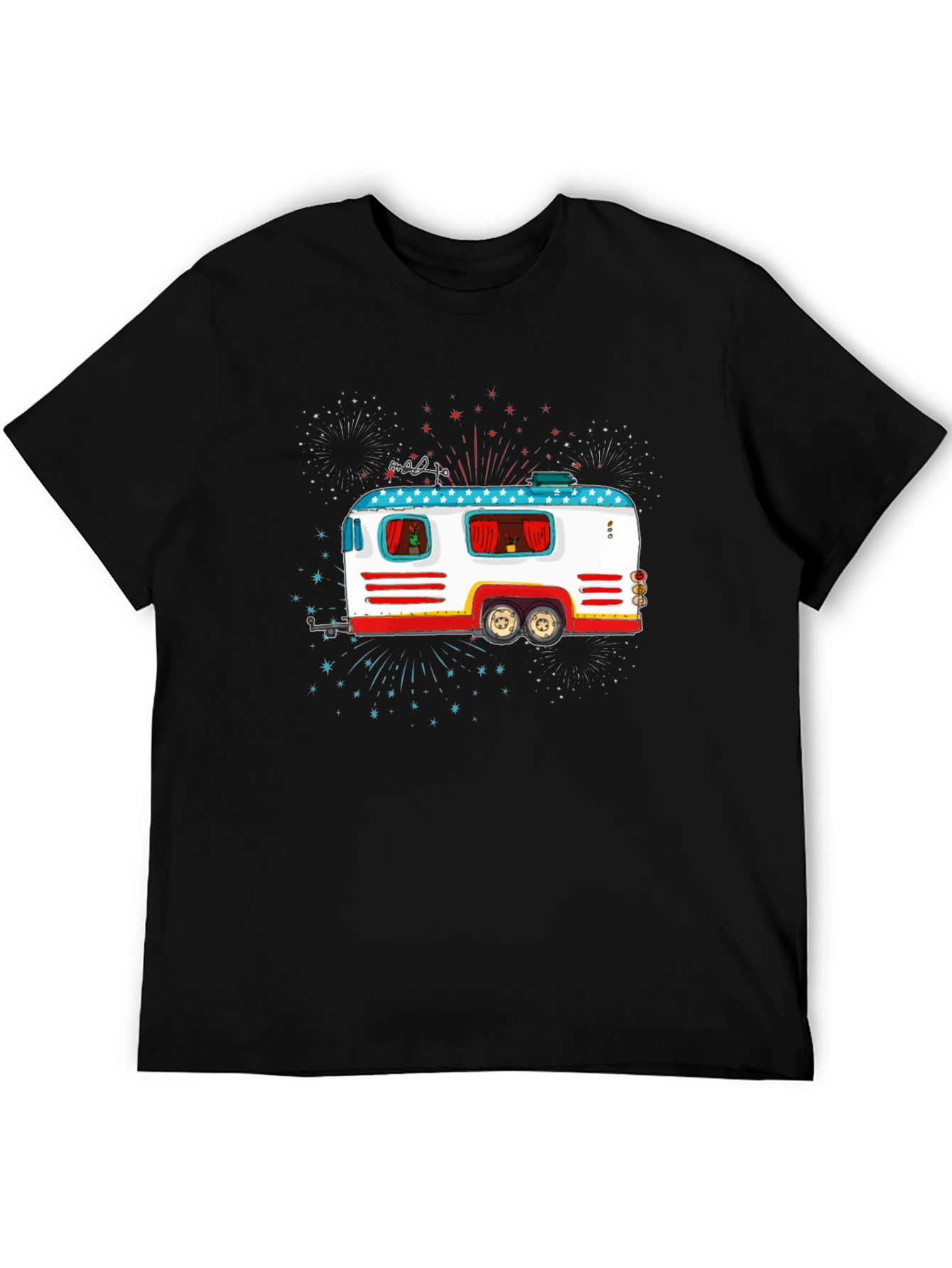 Patriotic Camper Graphic Tee - 4th of July Style