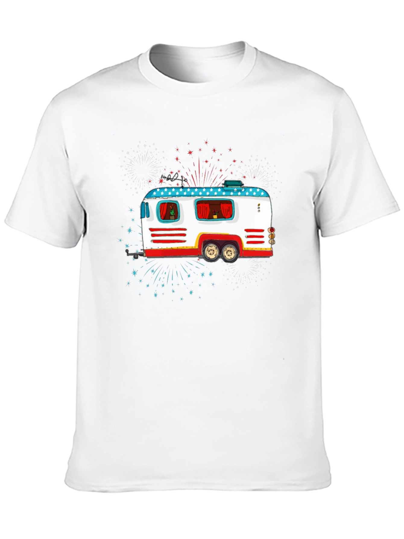Patriotic Camper Graphic Tee - 4th of July Style