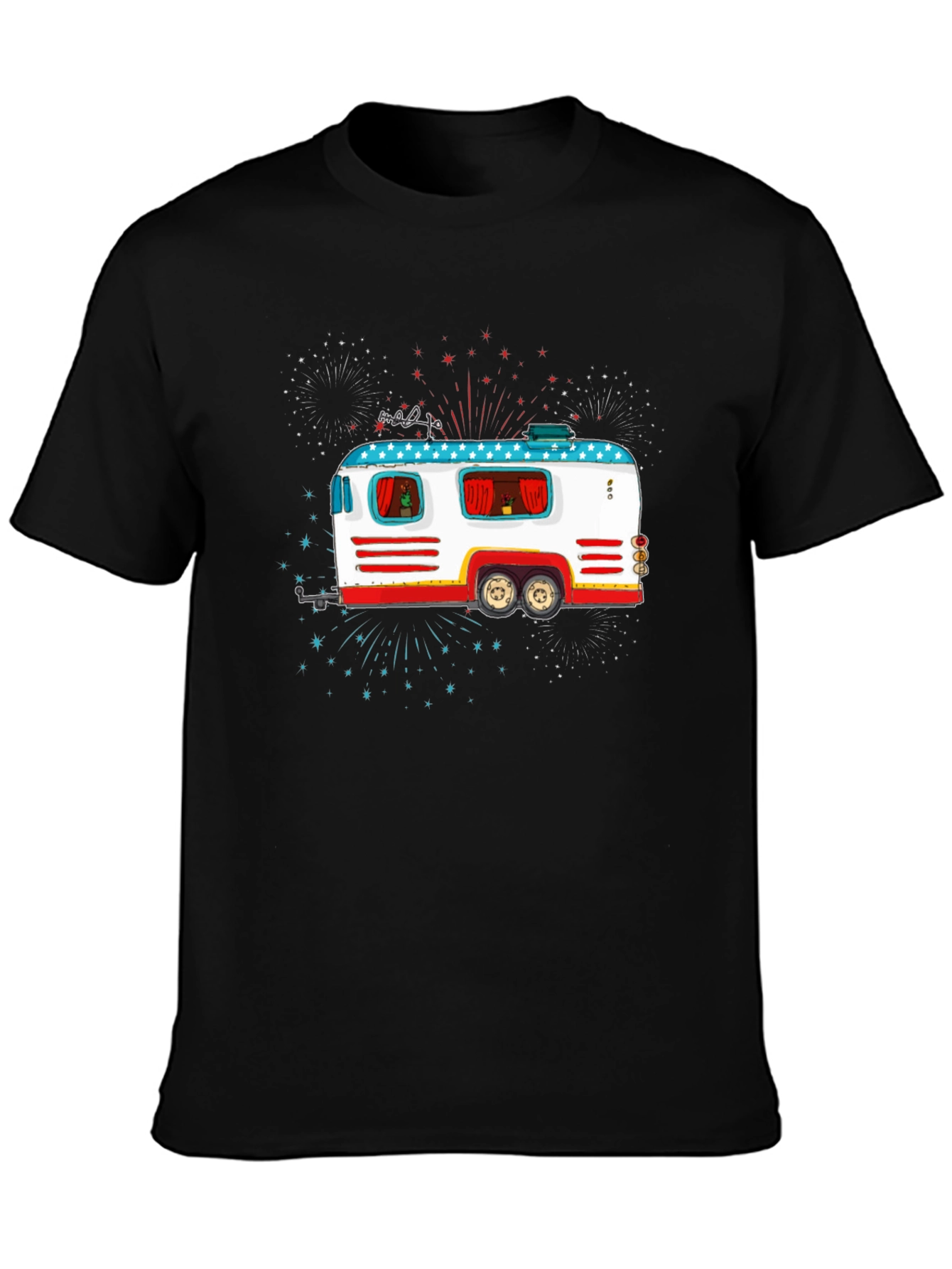Patriotic Camper Graphic Tee - 4th of July Style