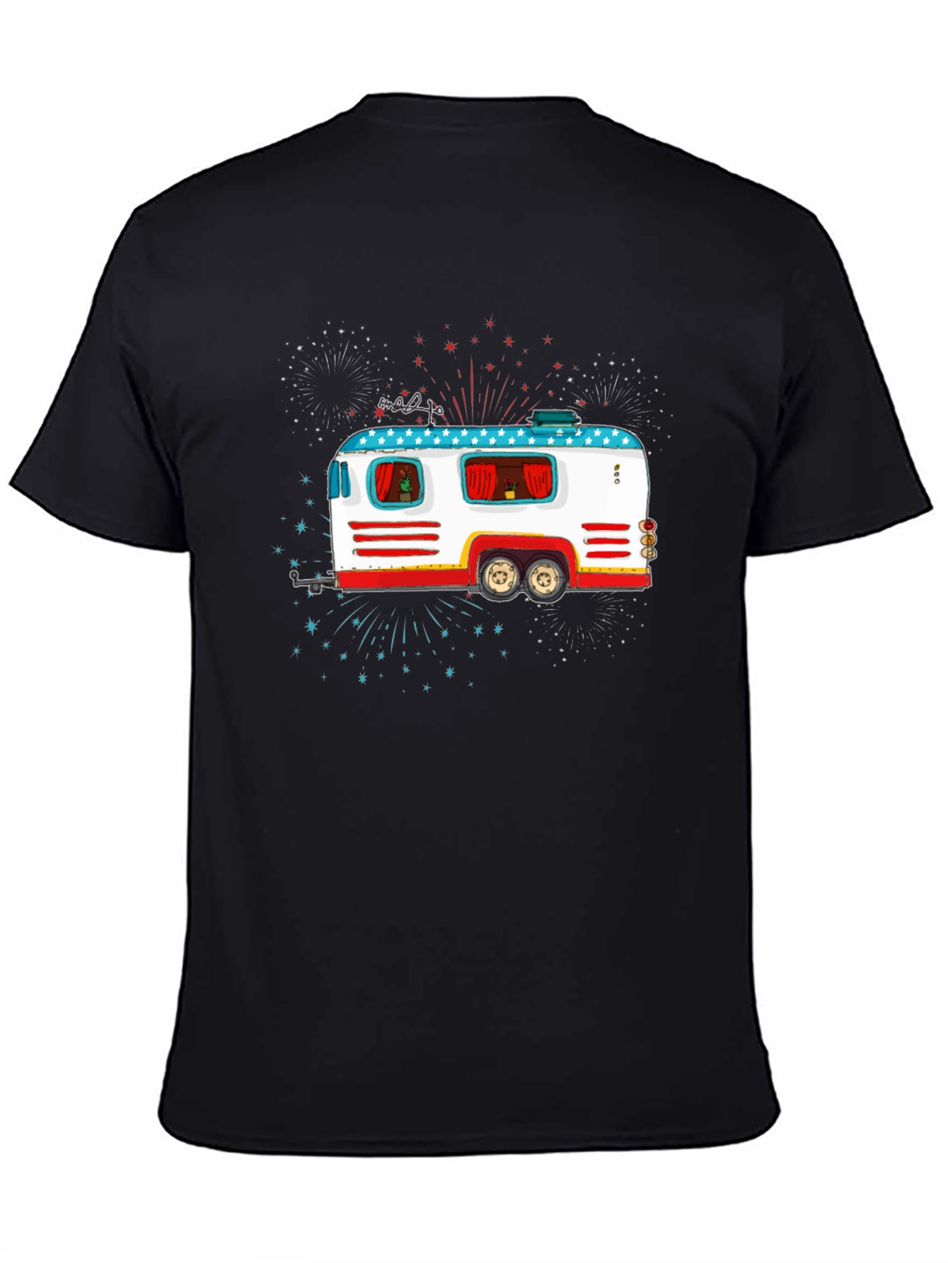 Patriotic Camper Graphic Tee - 4th of July Style