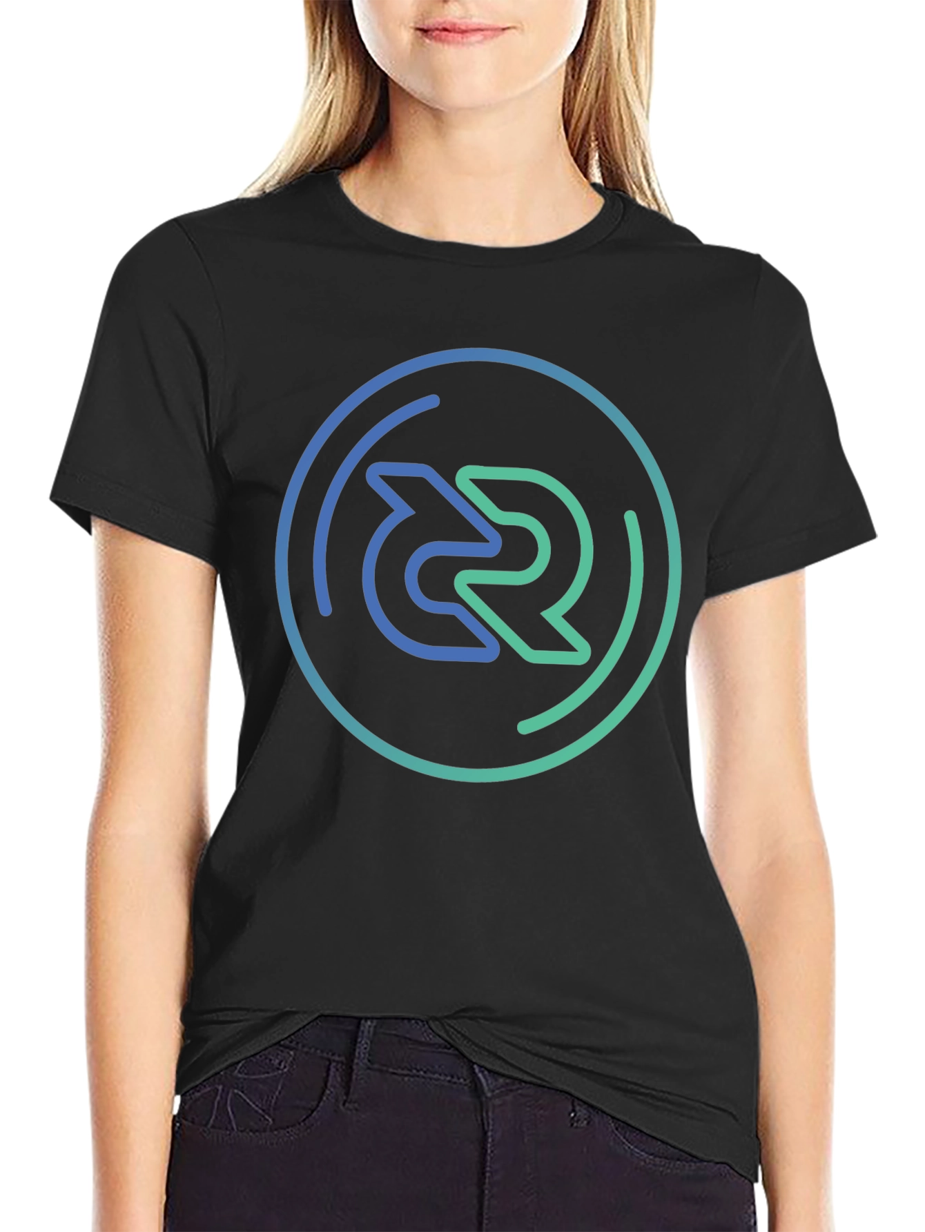 Modern Circle Logo Black T-Shirt